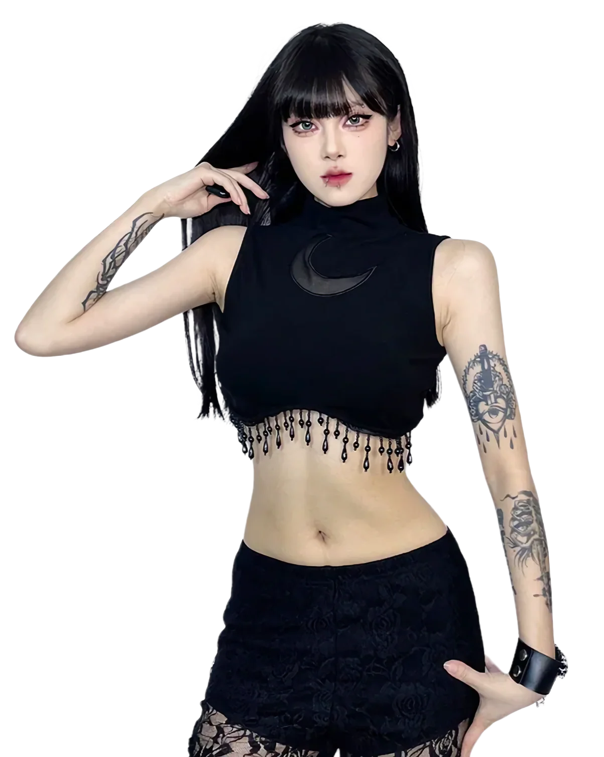 'Midnight Moon' Tassel Crop Top - Image 5