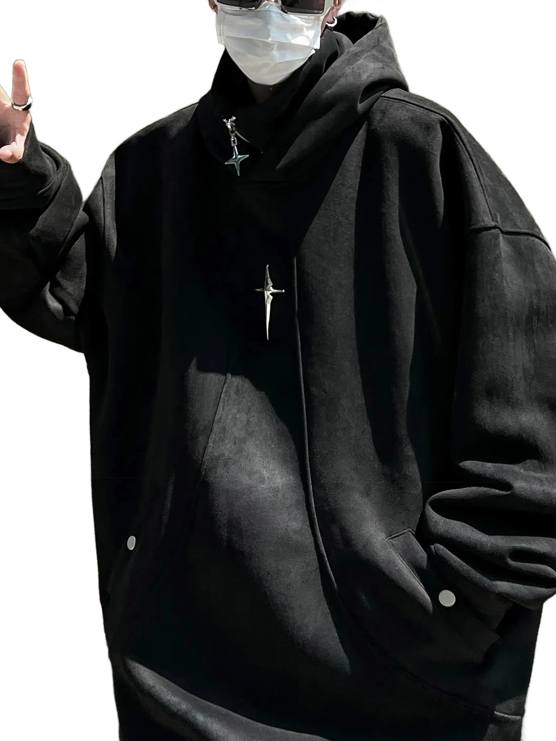 Midnight Star Suede Quarter Zip Hoodie - Image 2