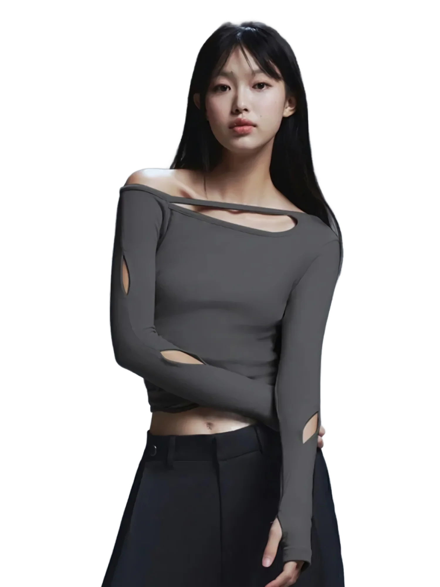 Minimalist Long Sleeve Crop Top - Image 5