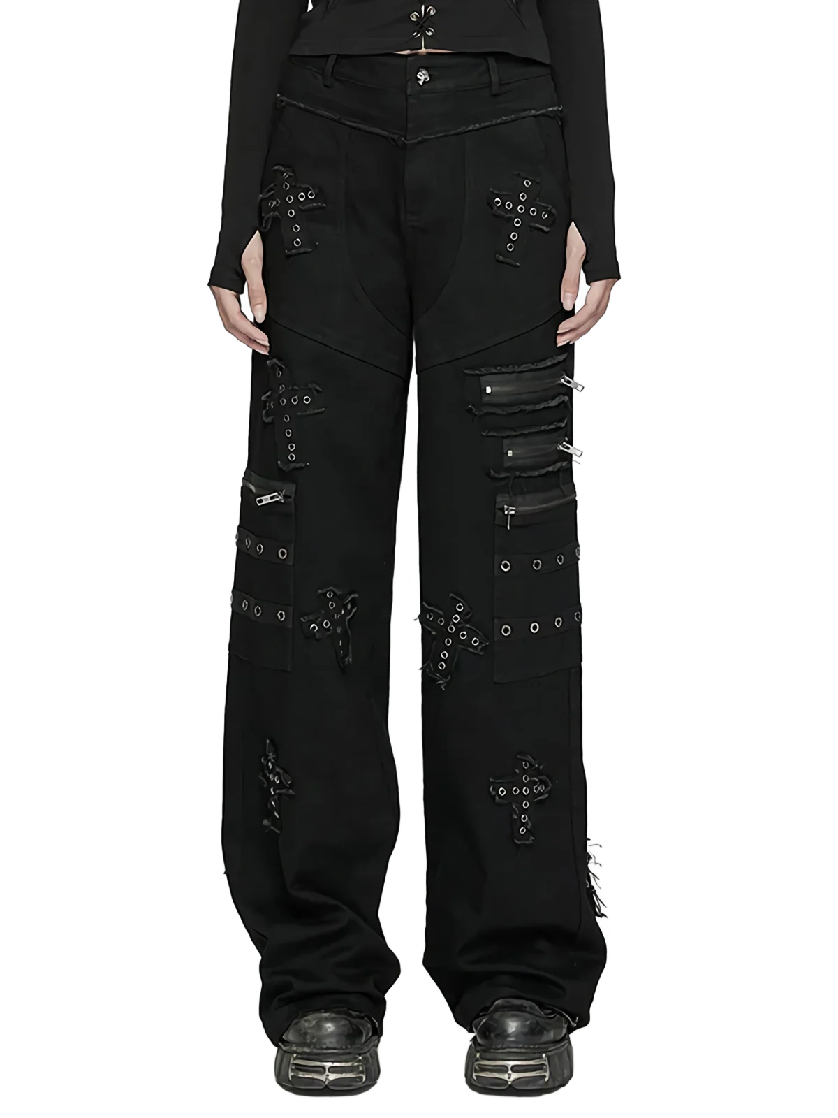 'Mori' Embroidered Tactical Cargo Pants