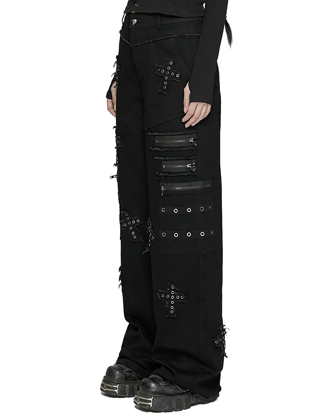 'Mori' Embroidered Tactical Cargo Pants - Image 3