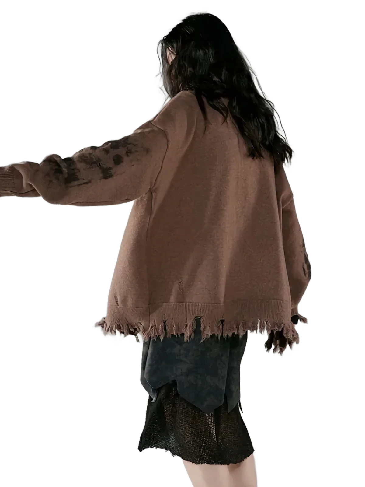 'Noctis' Ink-Wash Knit Cardigan - Image 3