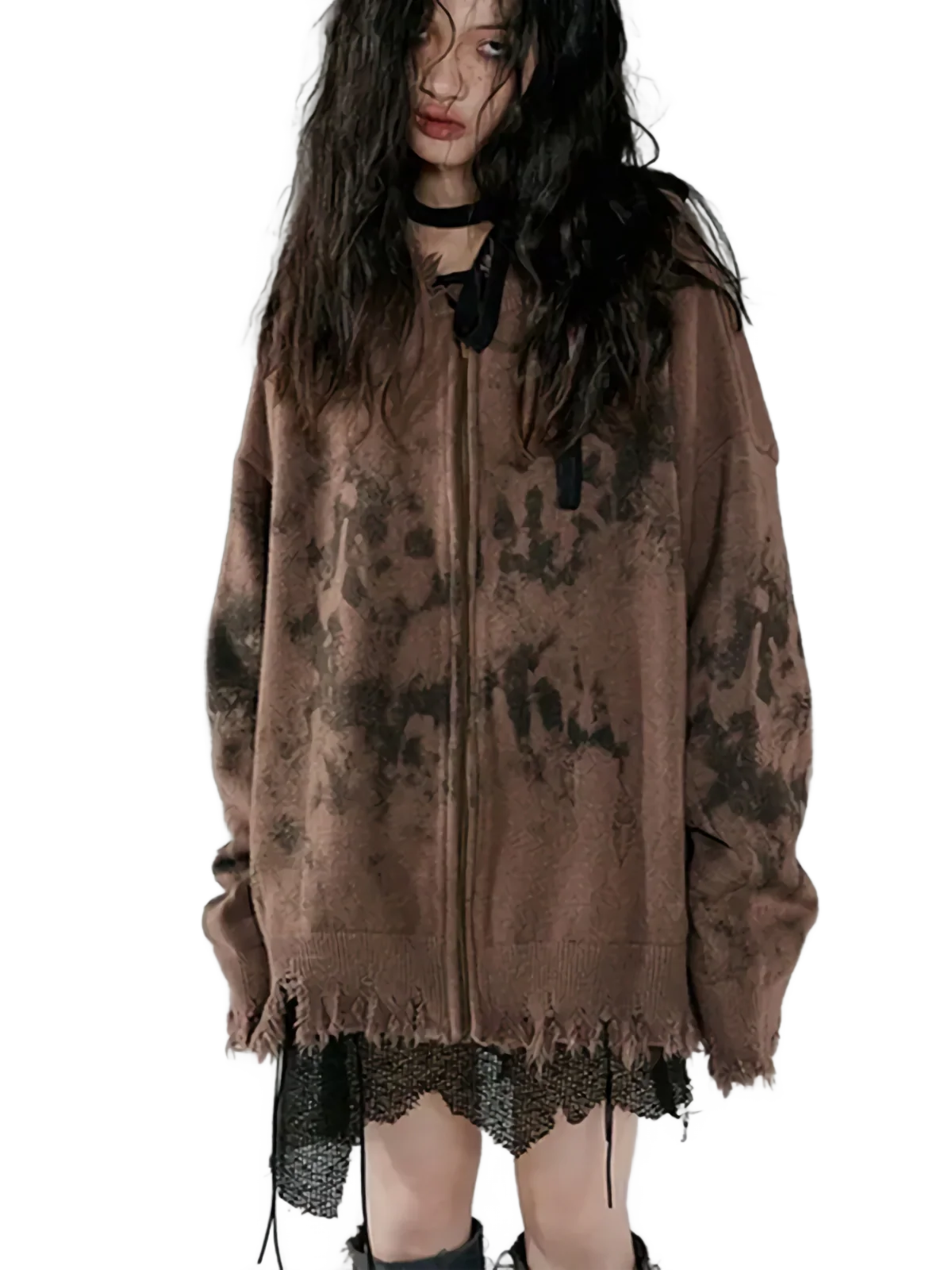 'Noctis' Ink-Wash Knit Cardigan - Image 4