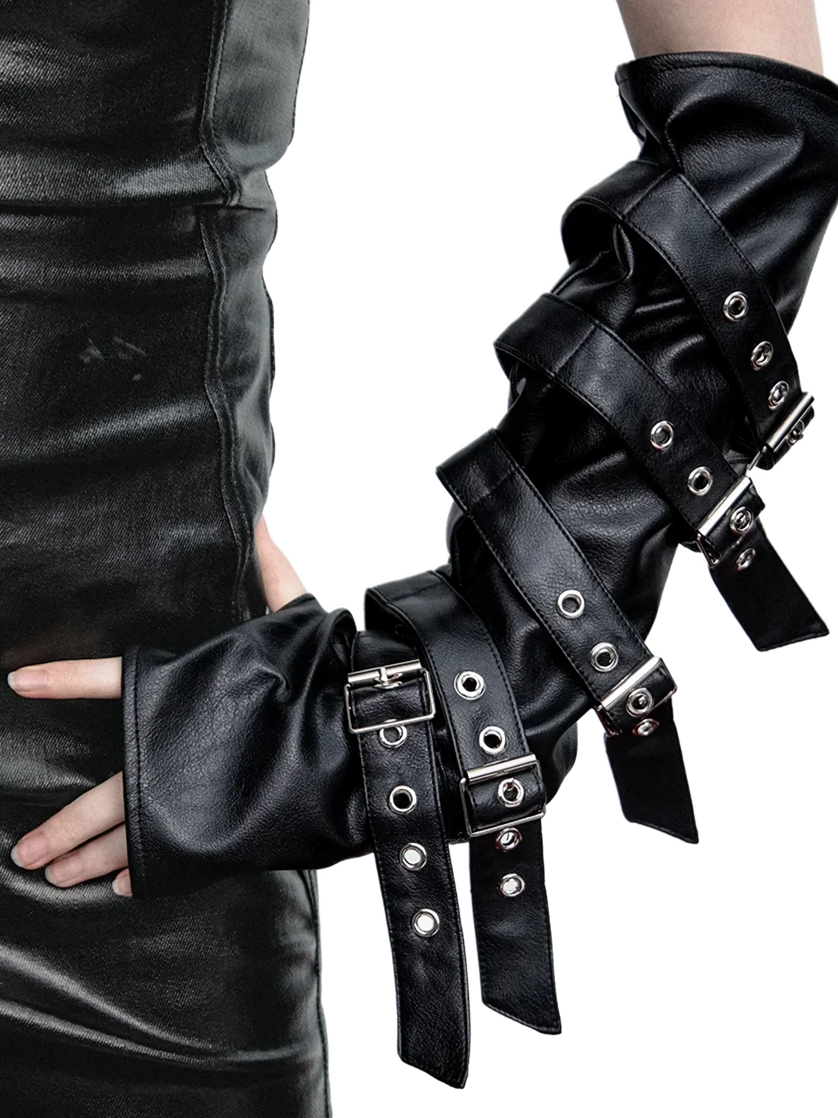 'Nocturne' Buckle Strap Bracers - Image 4