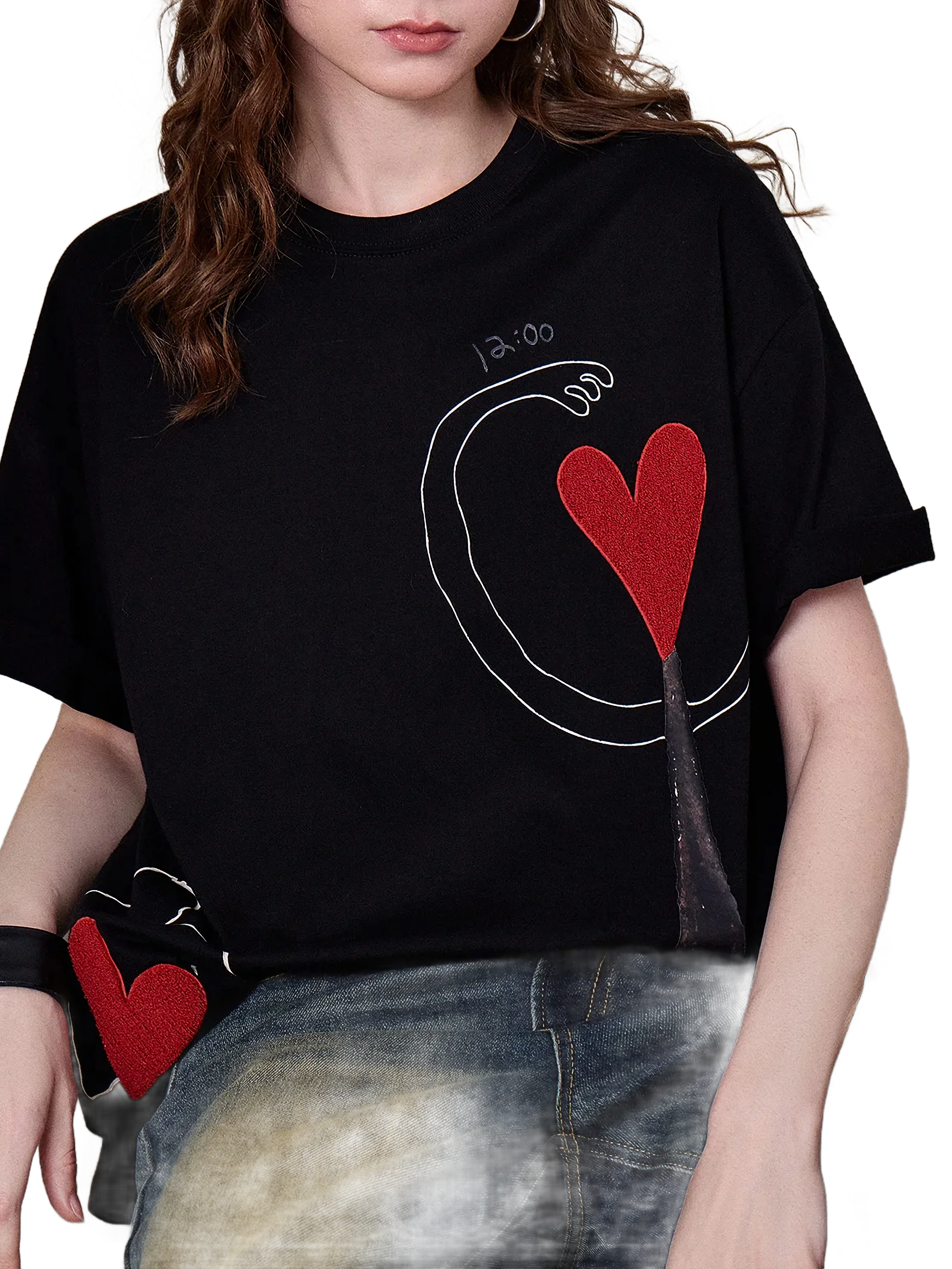 Nox Amor Embroidered Cotton T-Shirt - Image 6