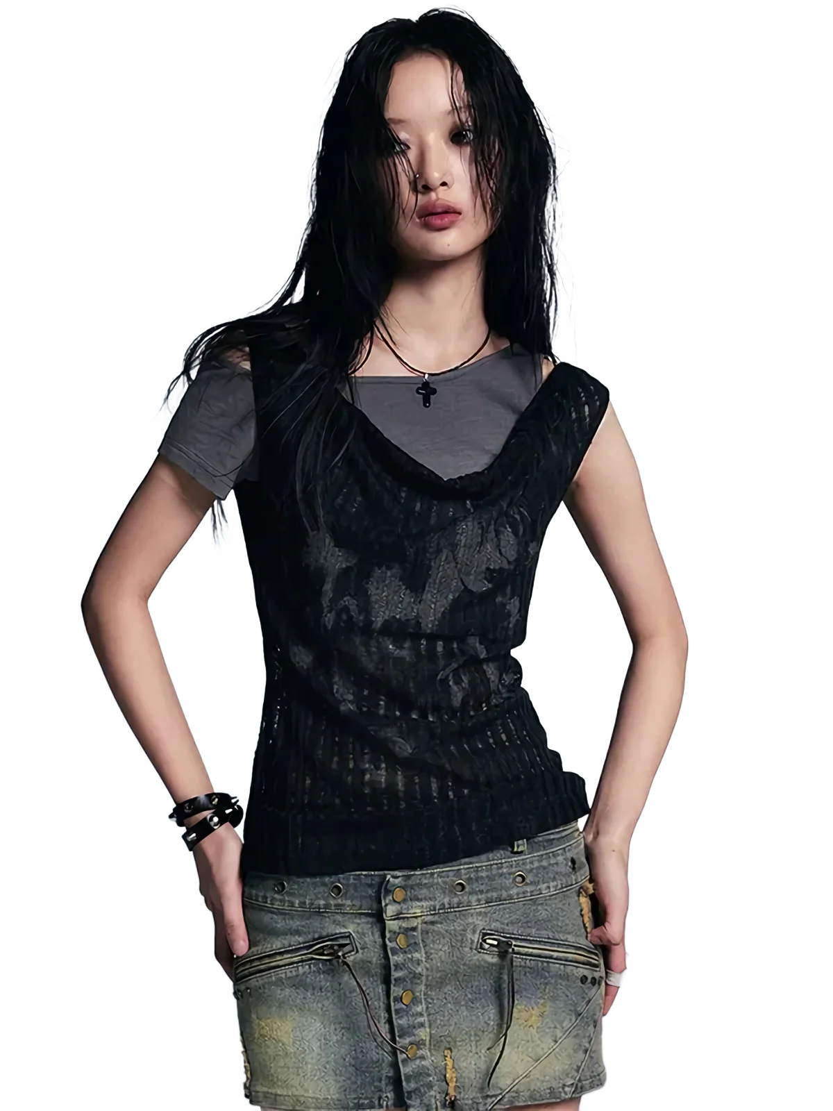 'Omen' Two-Piece Layered Top - Image 2