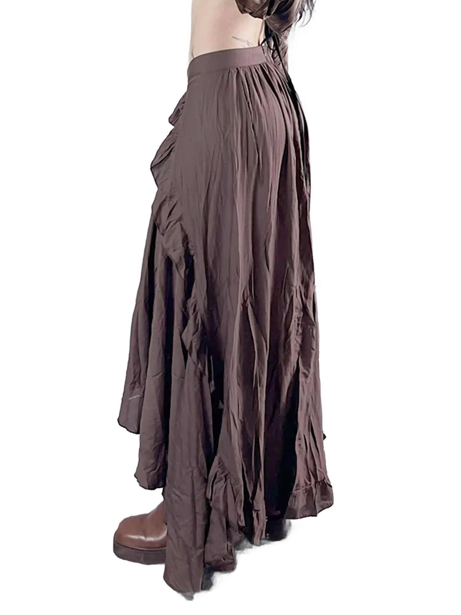 Pastel Earth Tone Cascading Maxi Skirt - Image 2