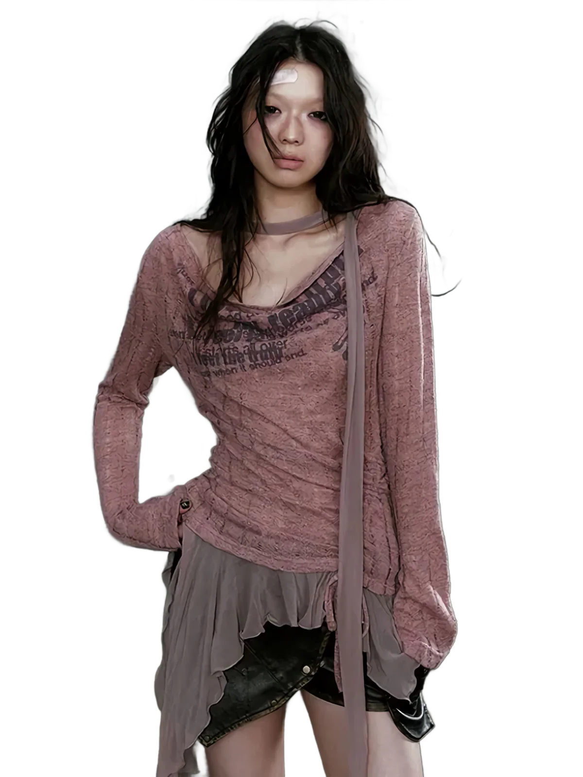 'Phantom' Distressed Long Sleeve Knit Top - Image 2