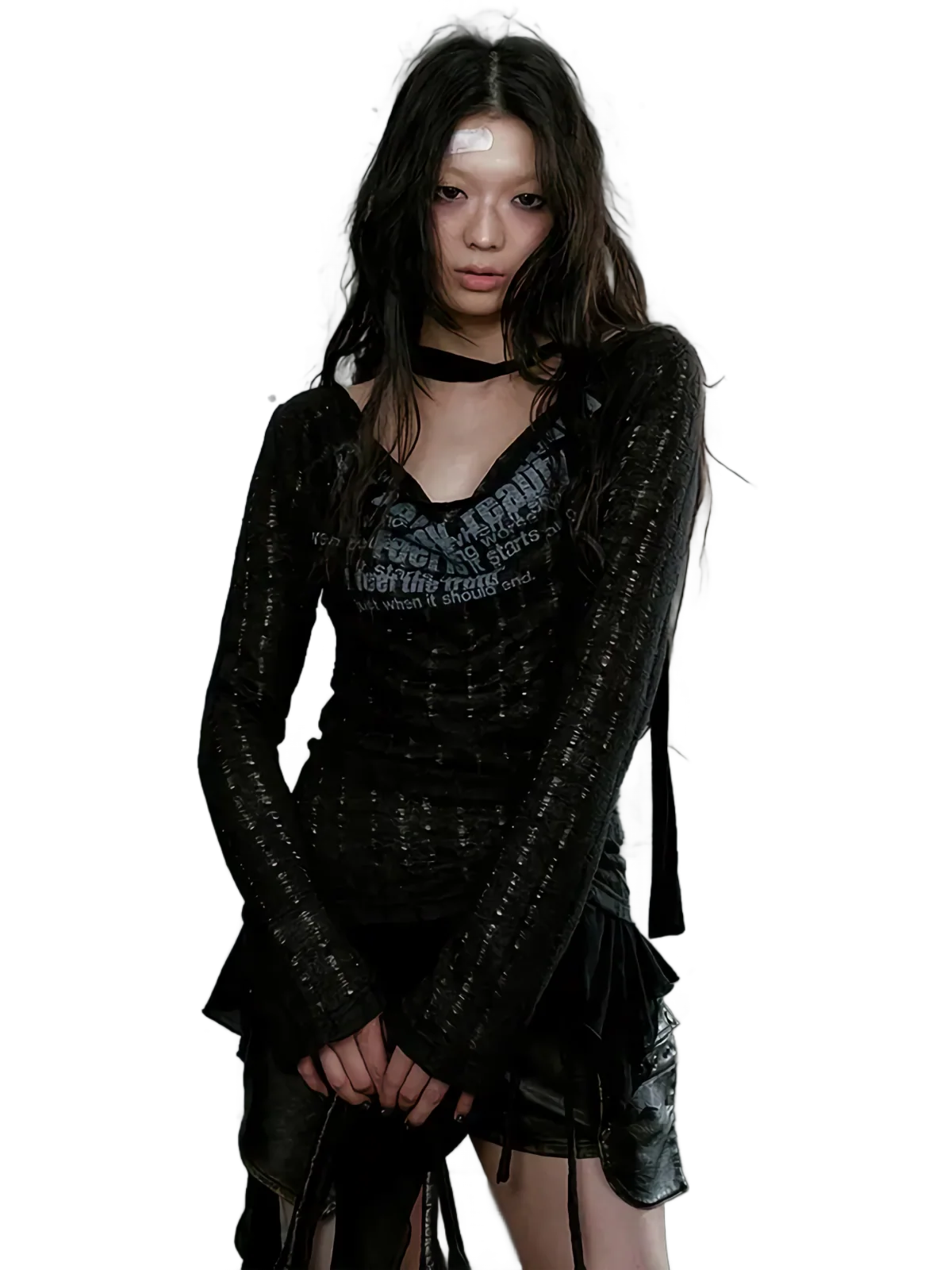 'Phantom' Distressed Long Sleeve Knit Top - Image 4
