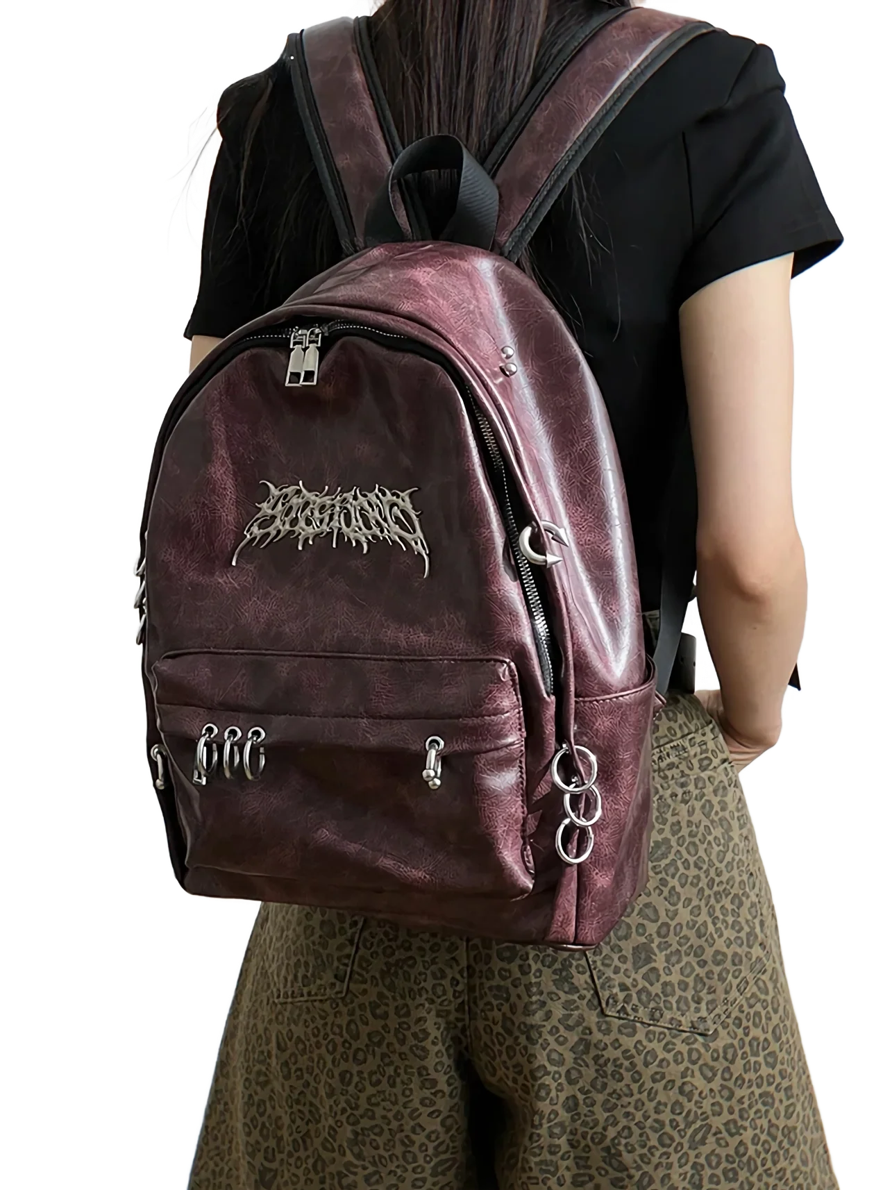 'Pierced' Faux Leather Backpack - Image 2