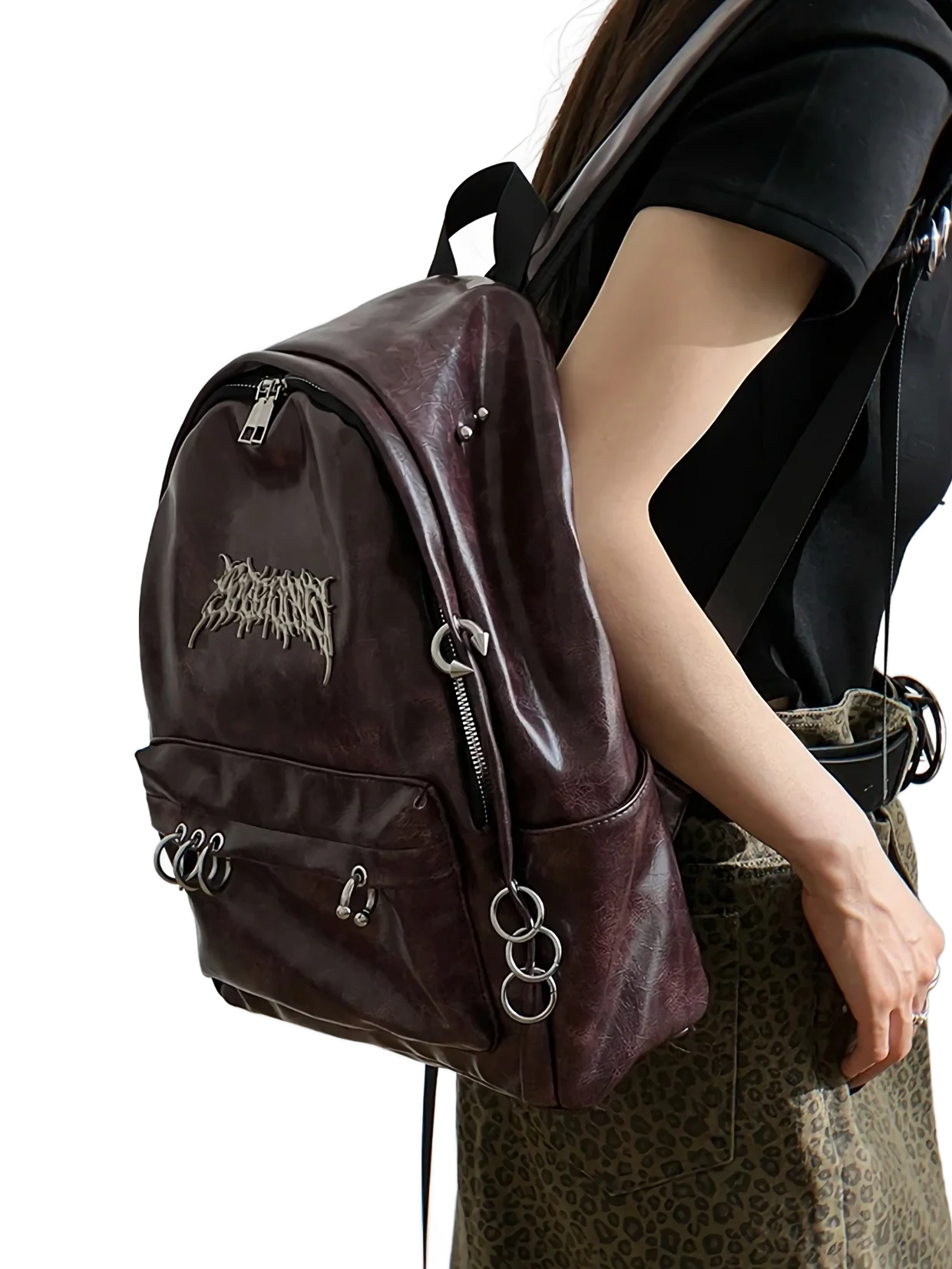 'Pierced' Faux Leather Backpack - Image 3