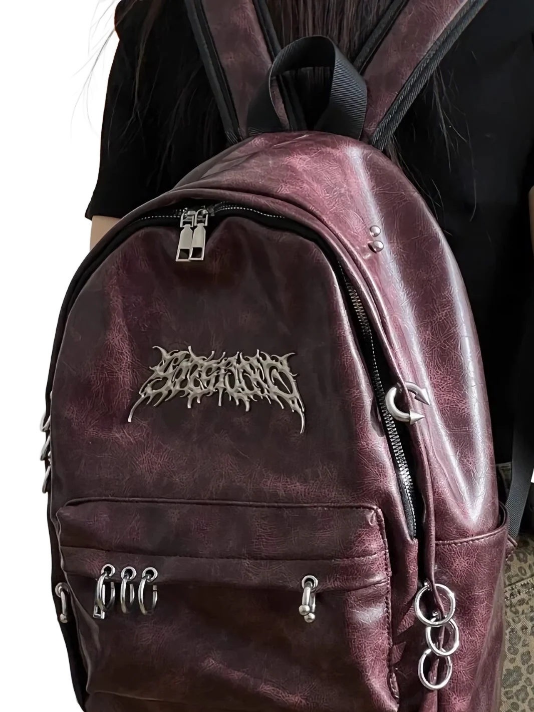 'Pierced' Faux Leather Backpack - Image 5