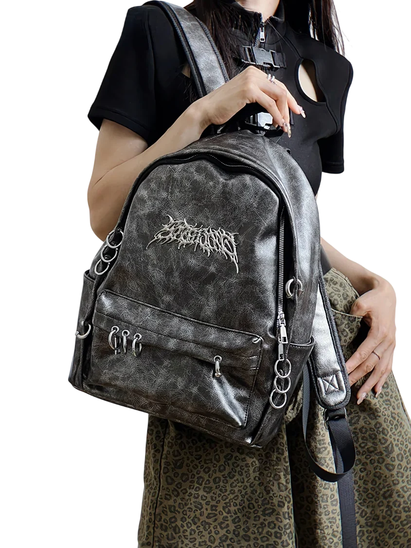 'Pierced' Faux Leather Backpack - Image 6