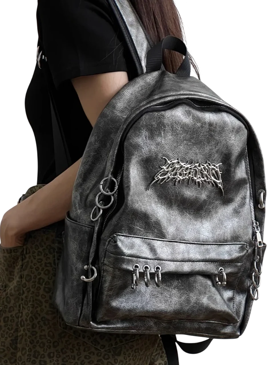 'Pierced' Faux Leather Backpack - Image 7