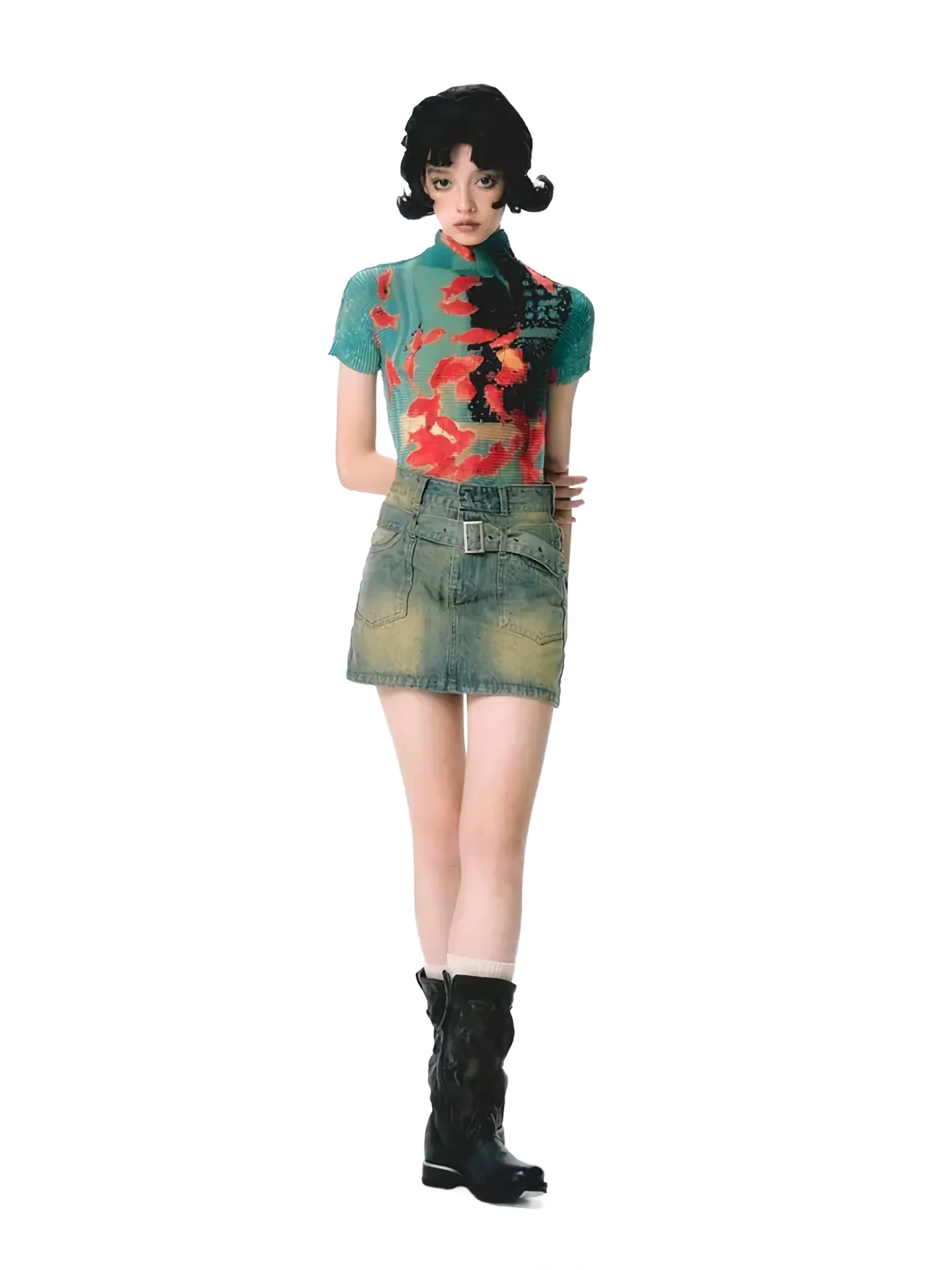 Pixel Koi Textured-Stretch Short Sleeve Tee - Image 6