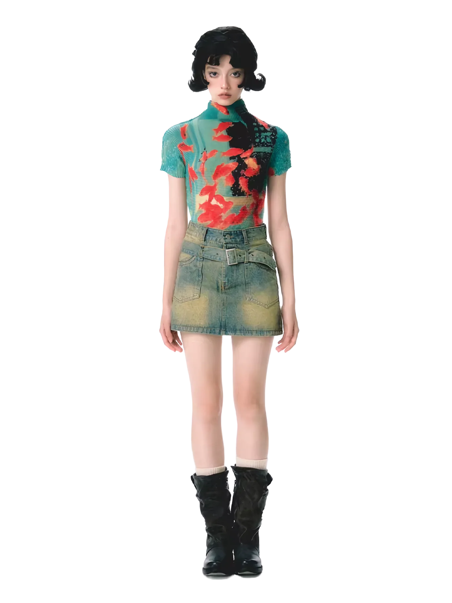 Pixel Koi Textured-Stretch Short Sleeve Tee - Image 7