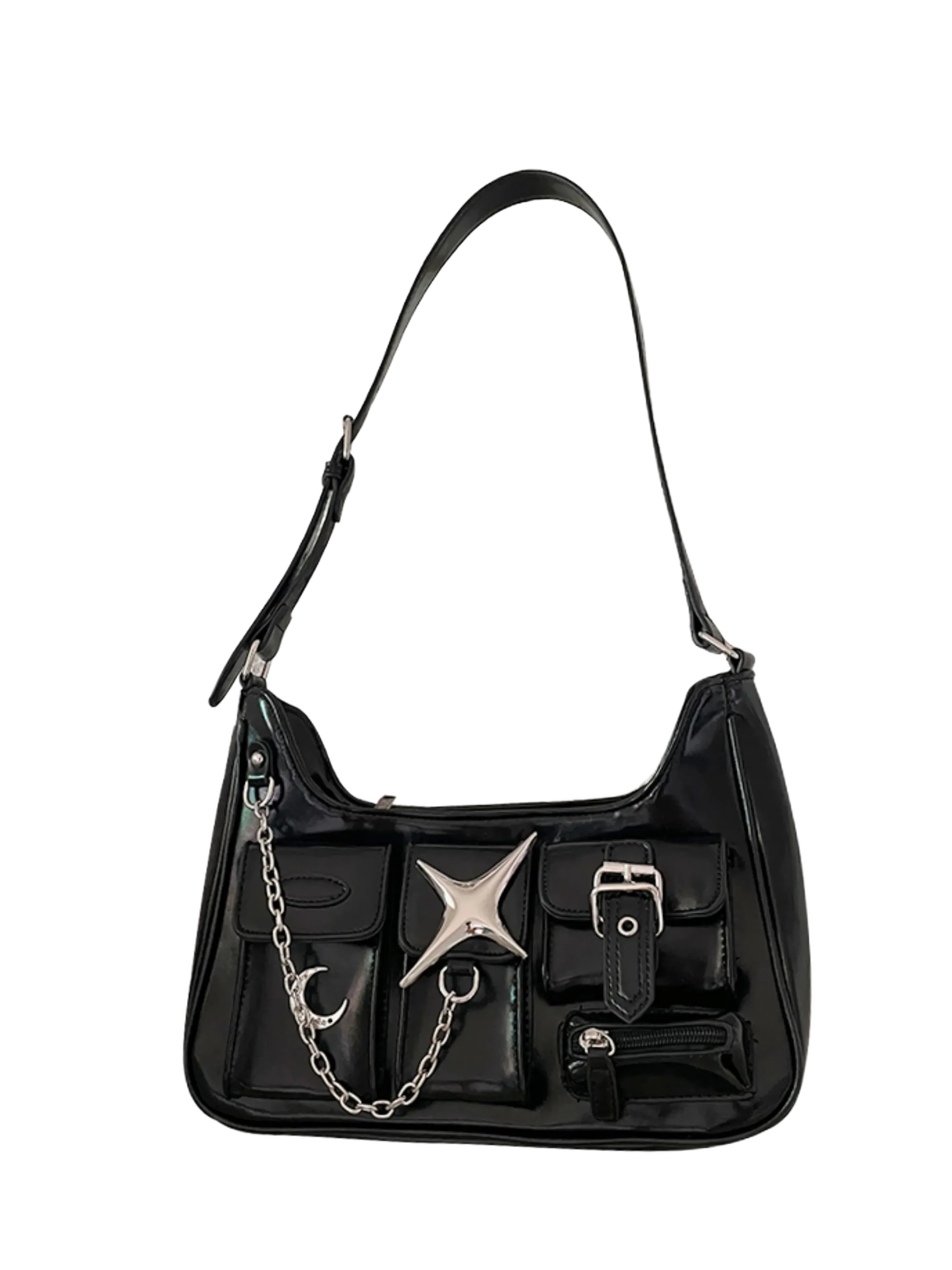 'Polaris' Vegan Leather Shoulder Bag - Image 5