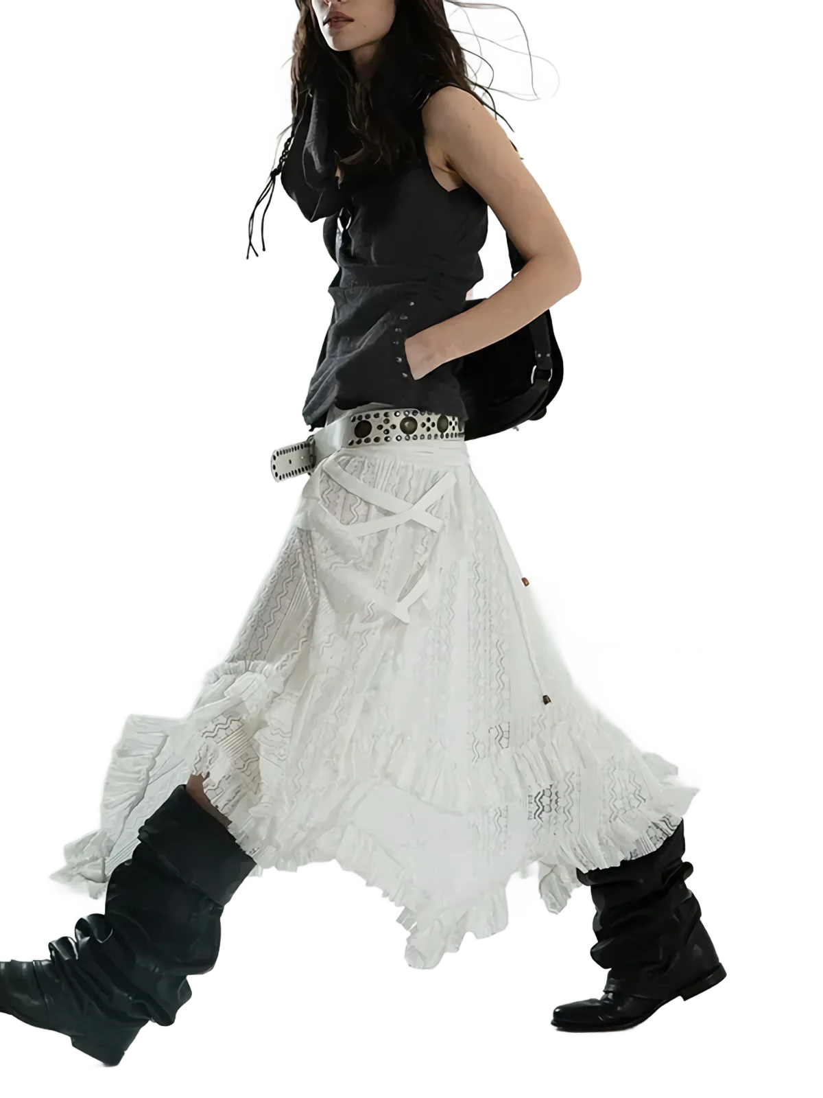 'Prairie' Layered Lace Skirt - Image 4