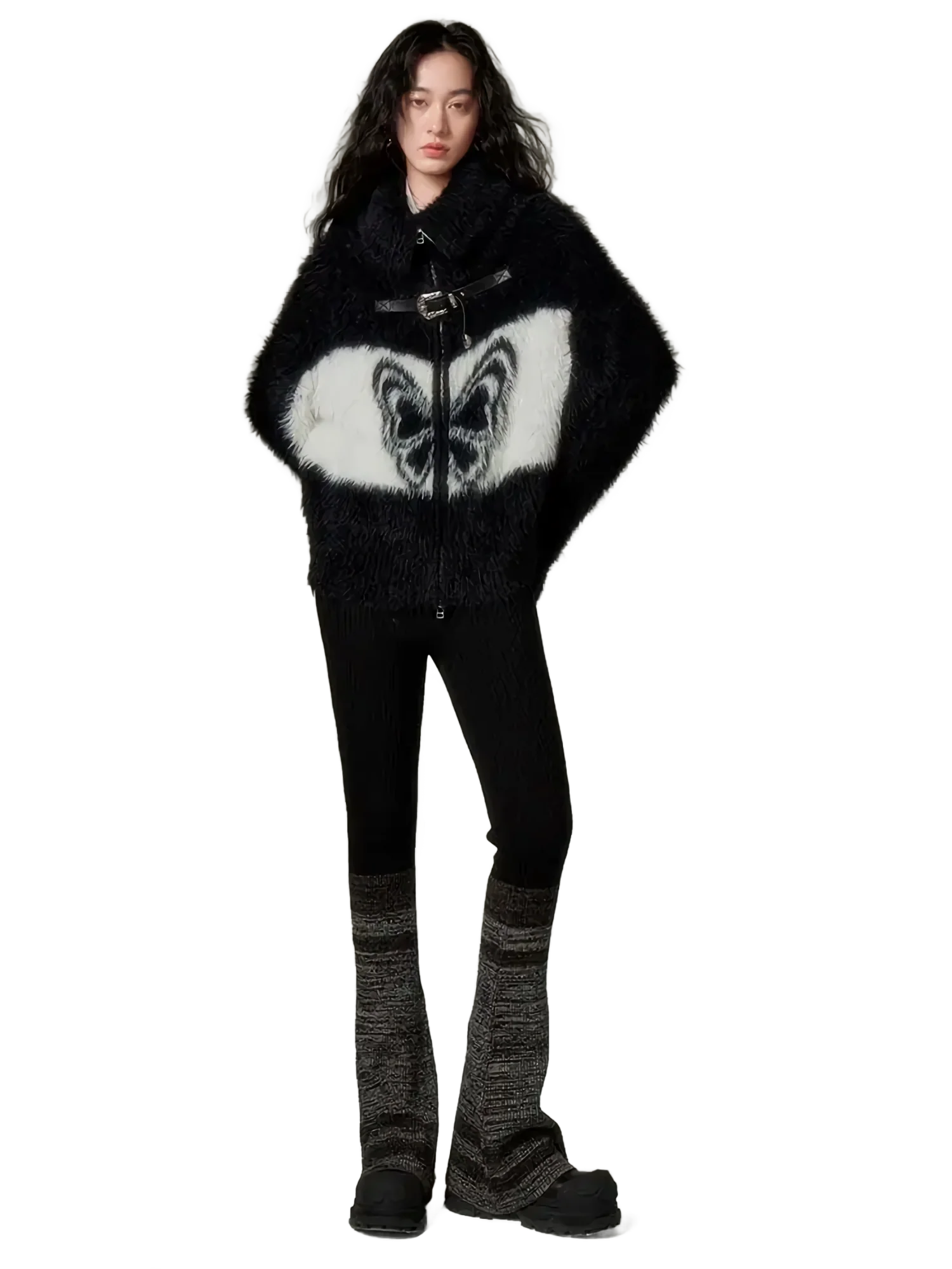 'Psykhe' Knit Cardigan with Buckle Strap - Image 5