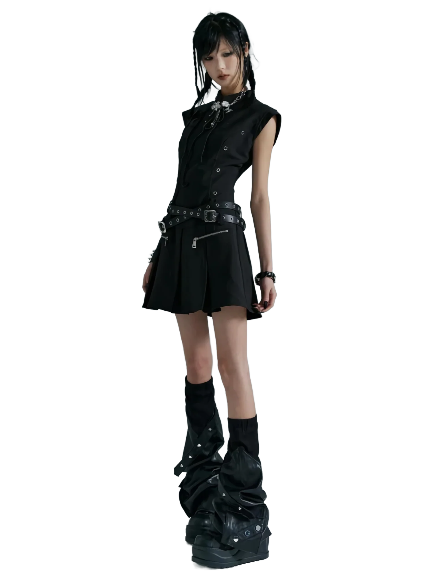 'Ravus' Structured Utility Mini Dress - Image 3