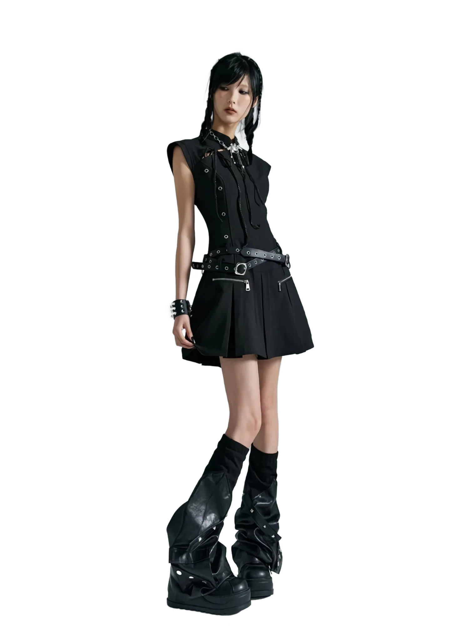 'Ravus' Structured Utility Mini Dress - Image 4