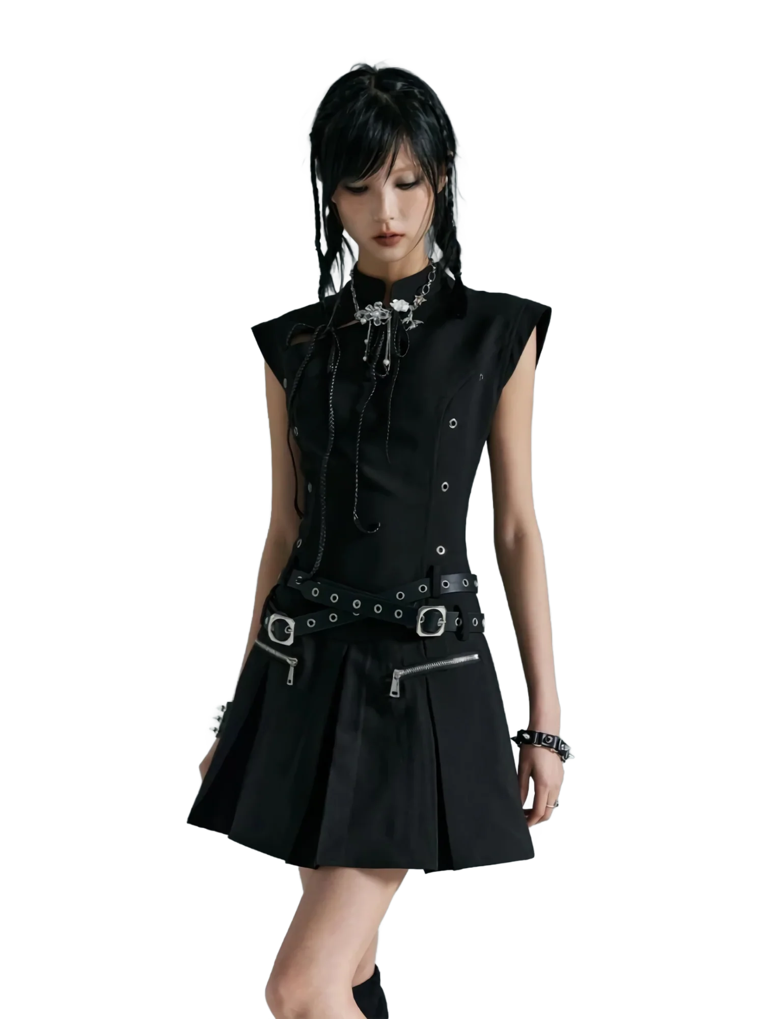'Ravus' Structured Utility Mini Dress - Image 5