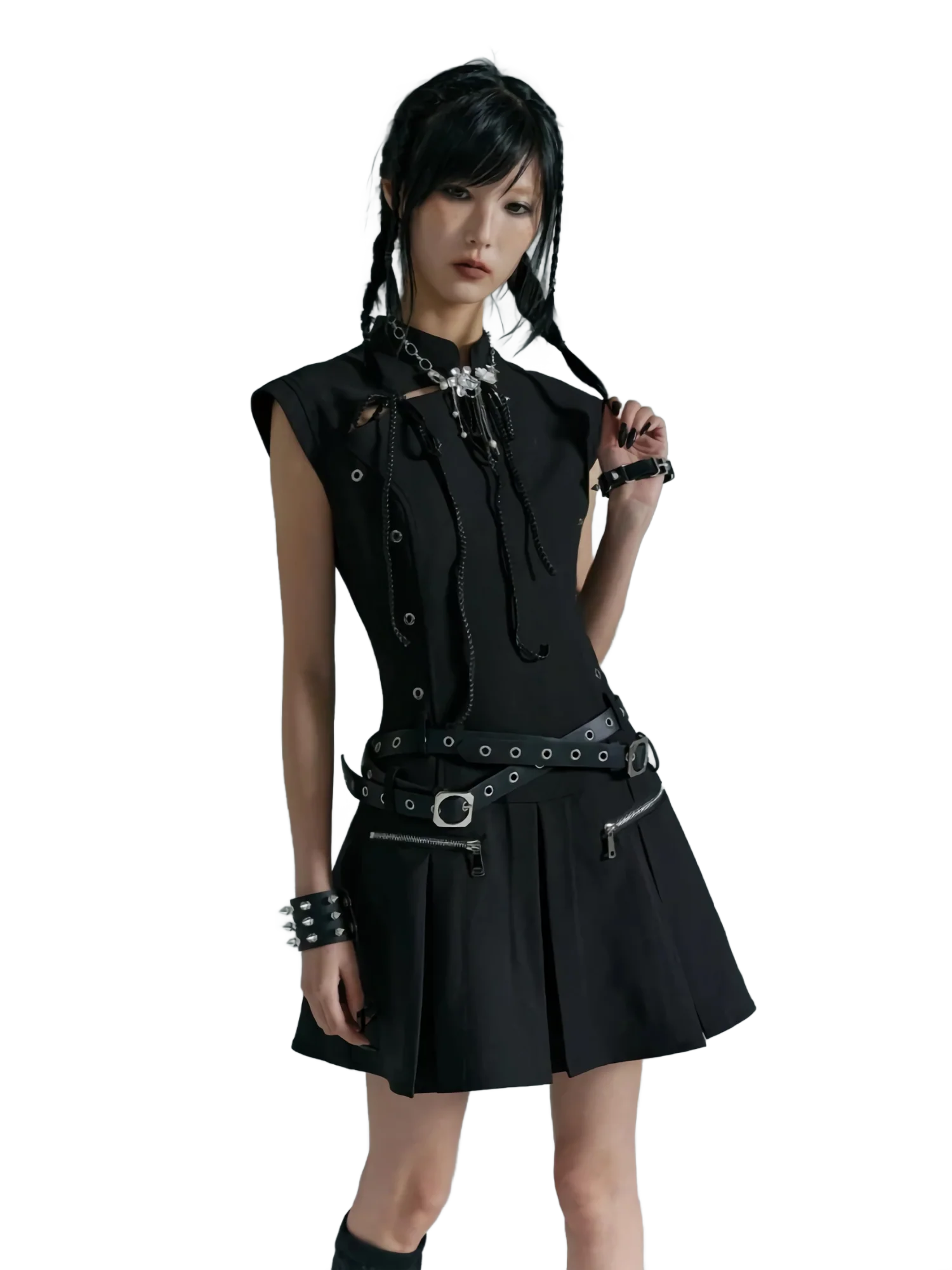 'Ravus' Structured Utility Mini Dress - Image 6