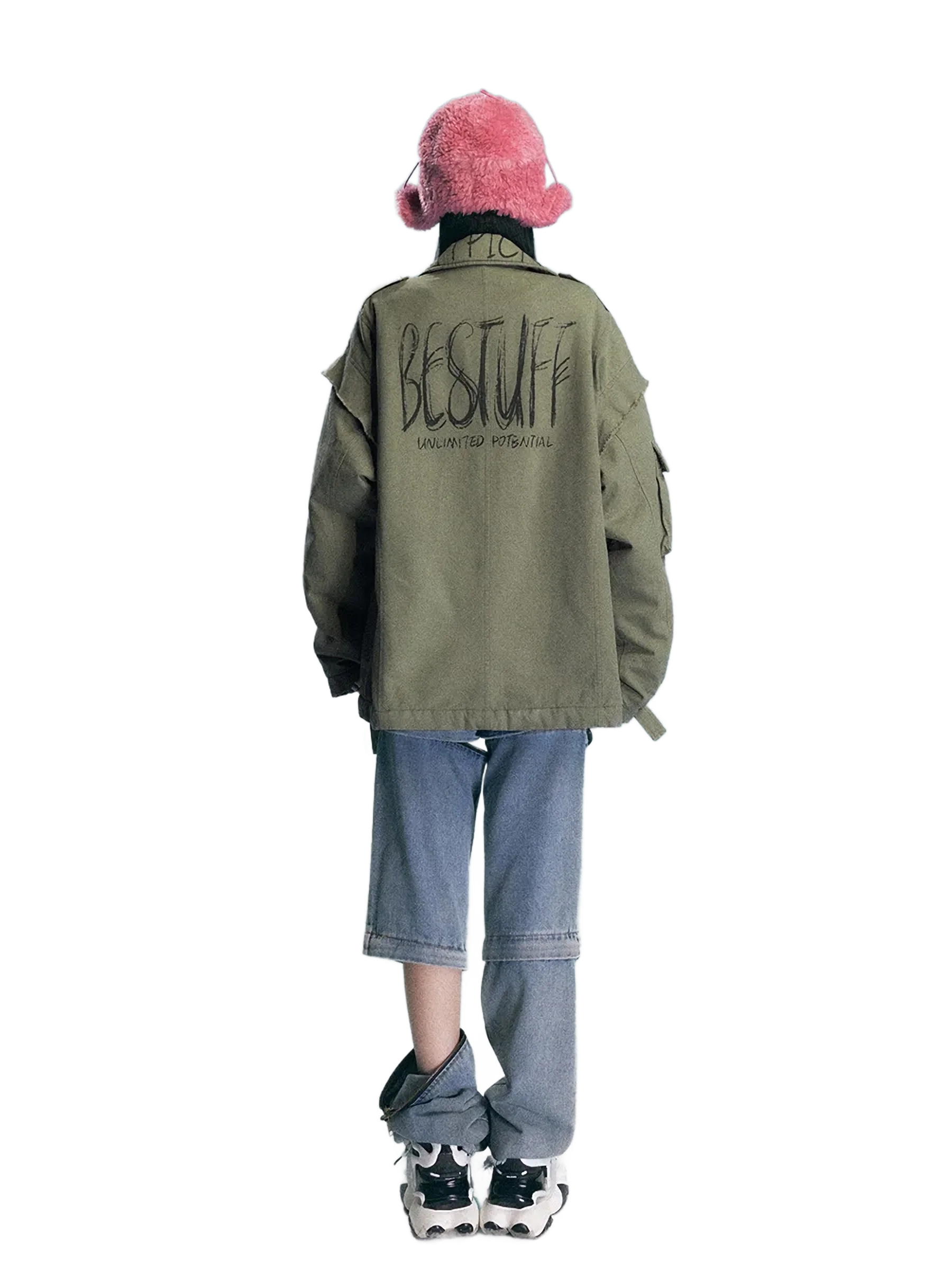 Raw Cut Canvas Cross Zip Jacket - Image 3