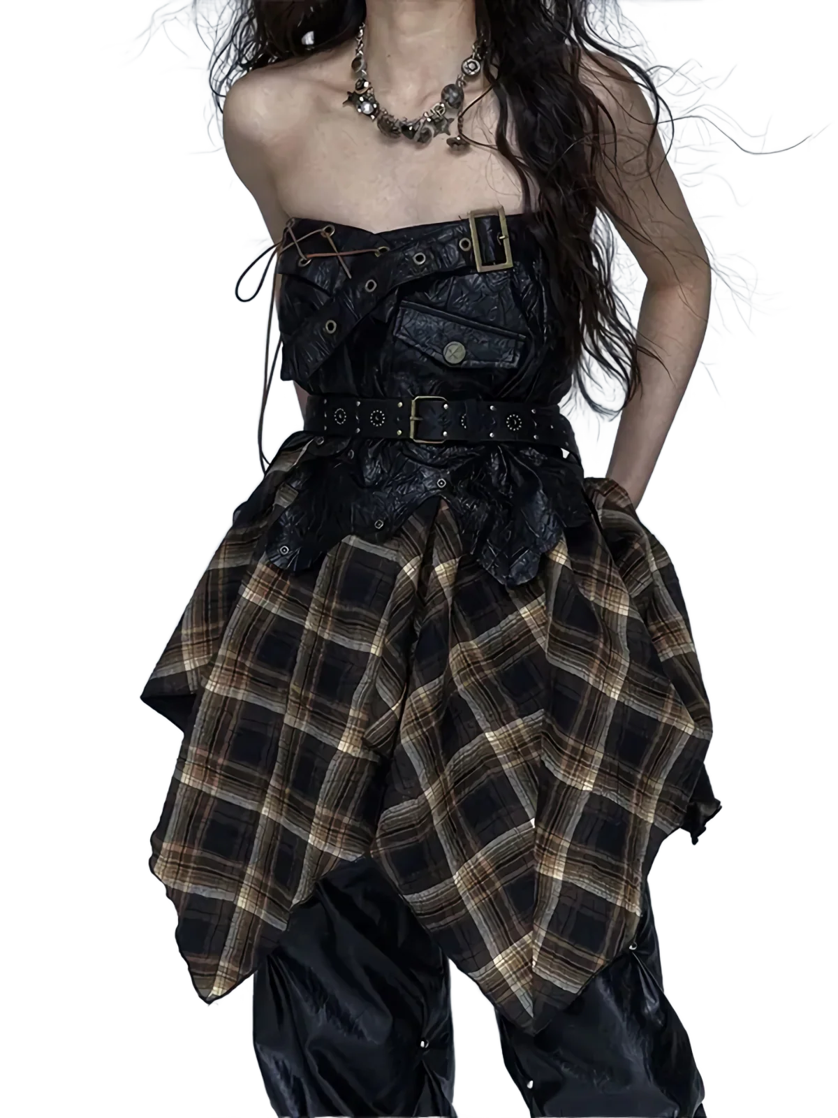 Rebel Threads Mid-Calf Patchwork Skirt - Image 4