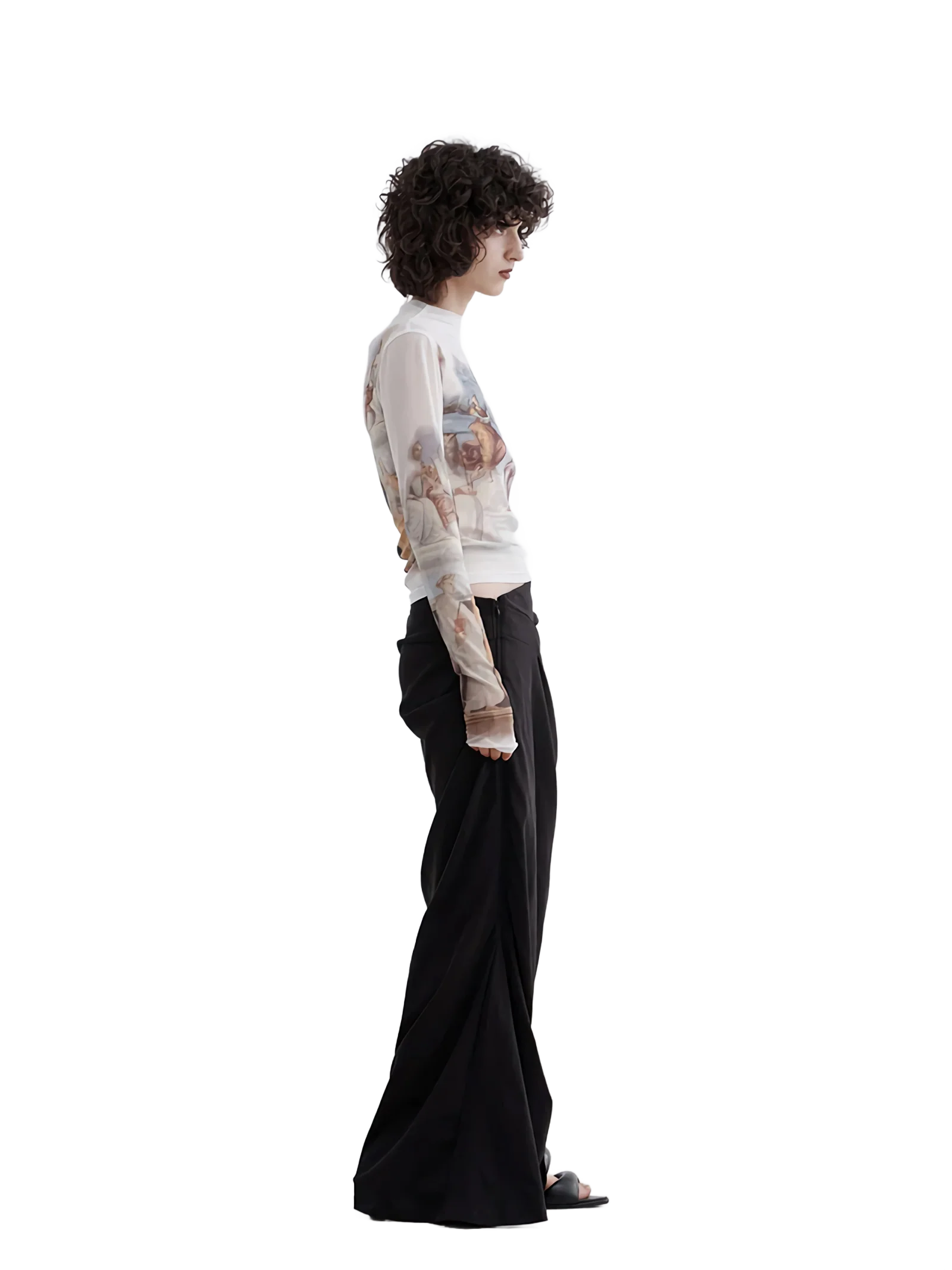 Renaissance Print Mesh Long Sleeve Tee - Image 4