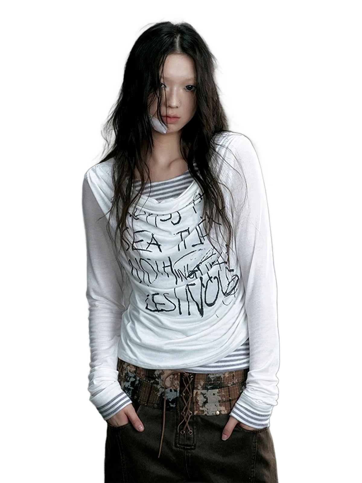 'Revolt' Loose-Fit Draped Cotton Top