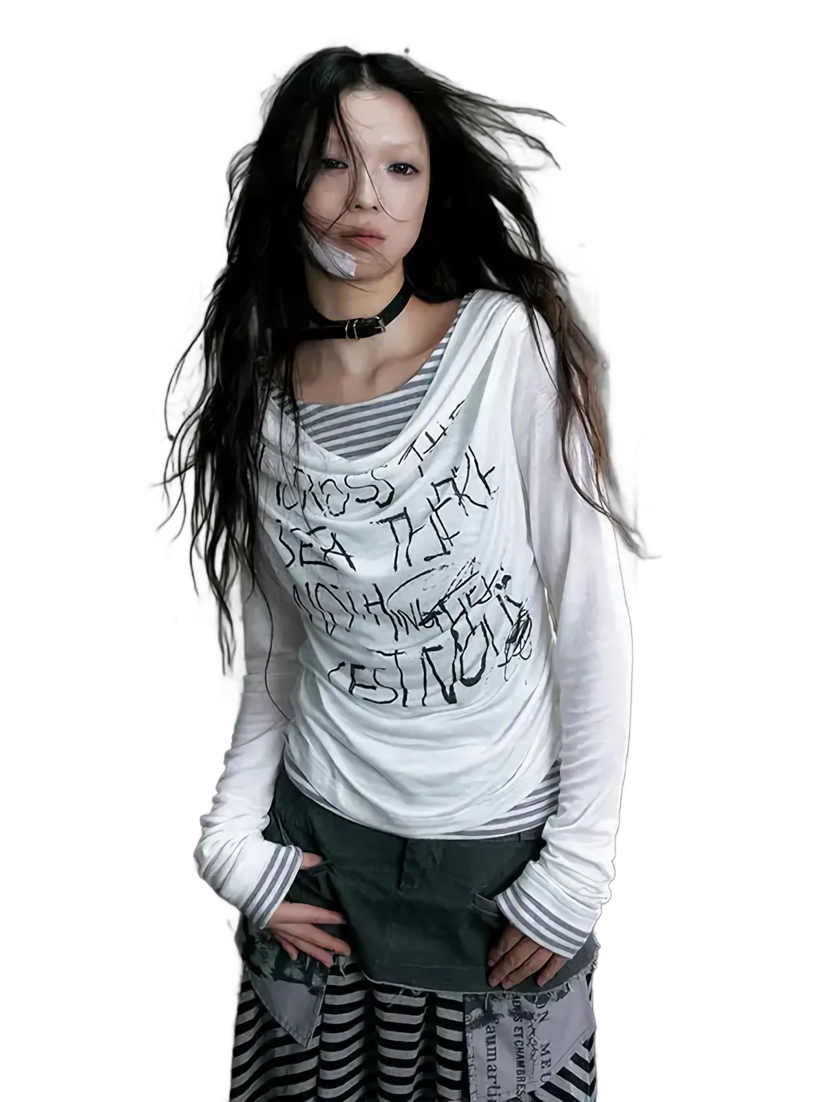 'Revolt' Loose-Fit Draped Cotton Top - Image 2