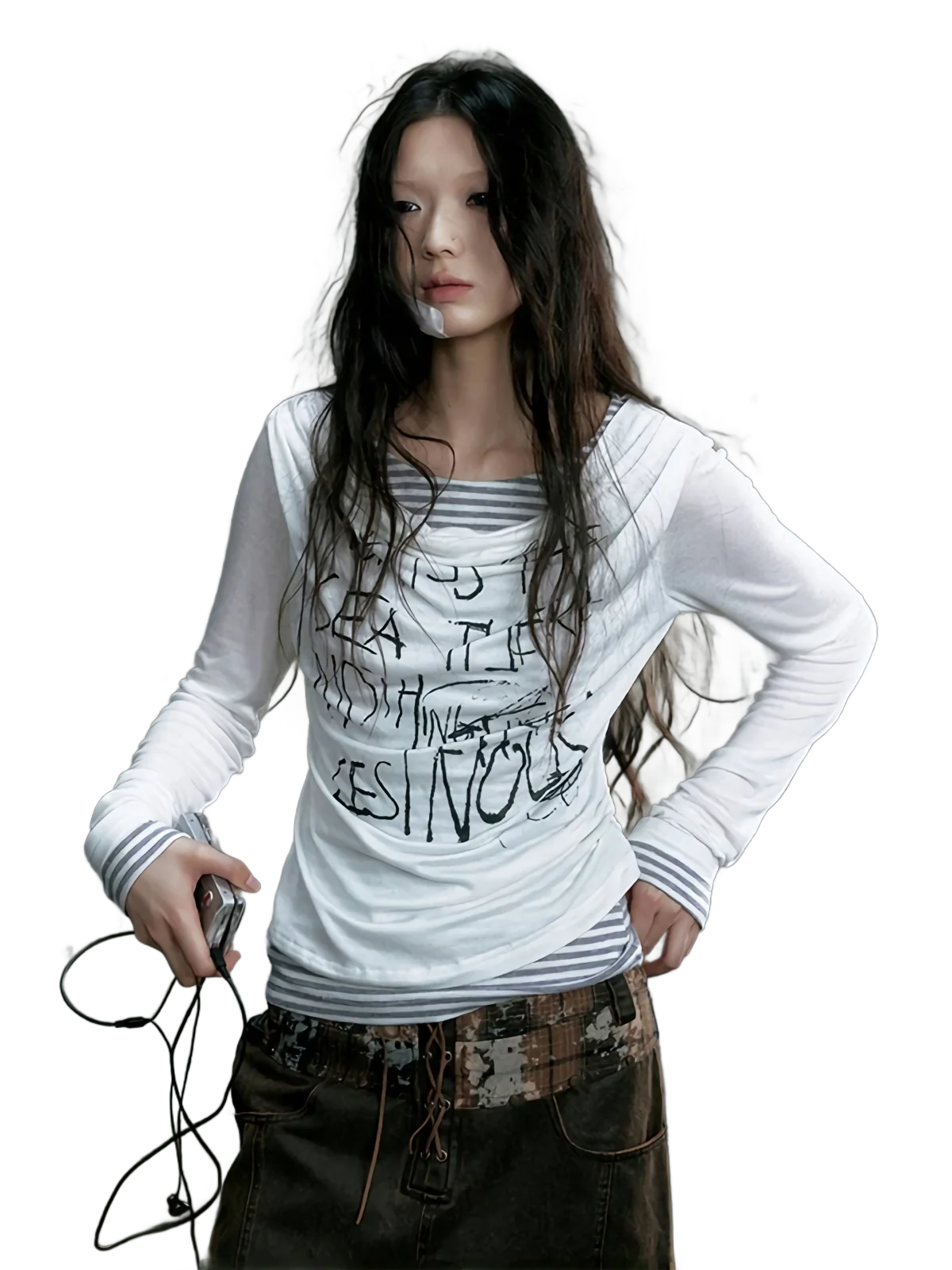 'Revolt' Loose-Fit Draped Cotton Top - Image 3