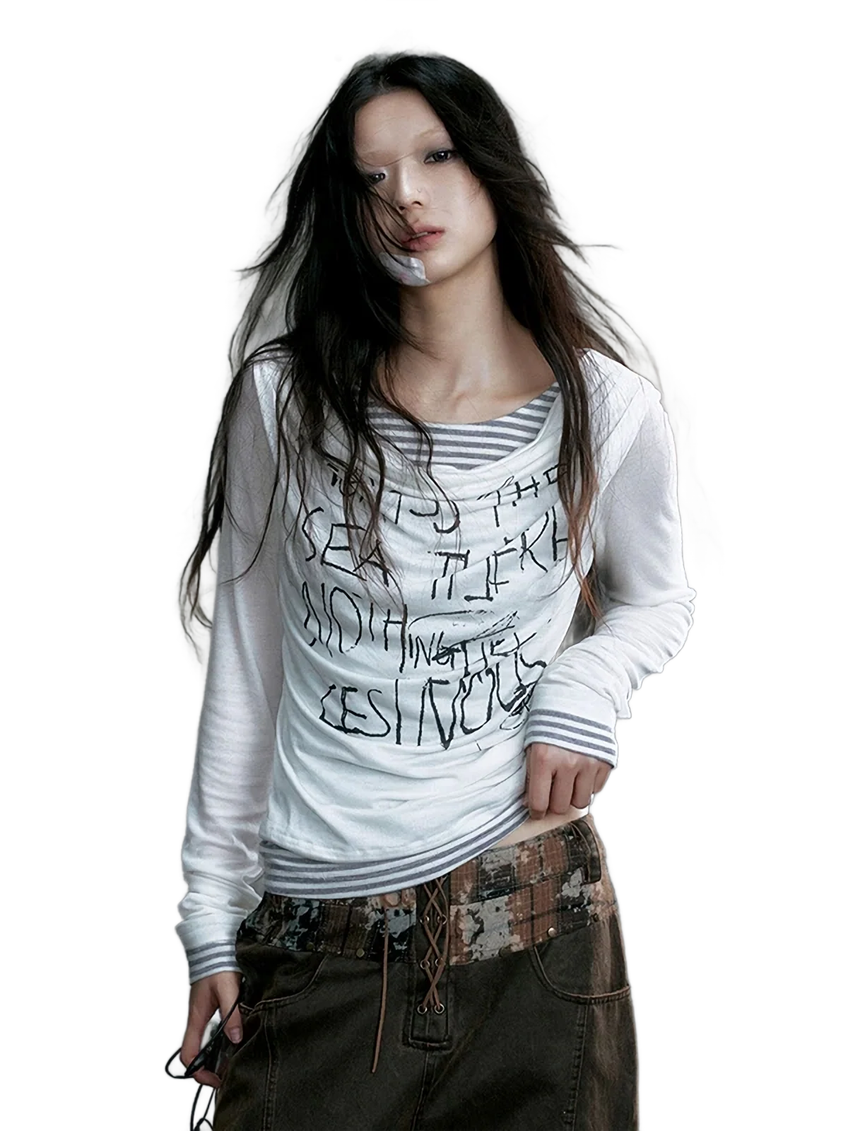 'Revolt' Loose-Fit Draped Cotton Top - Image 5