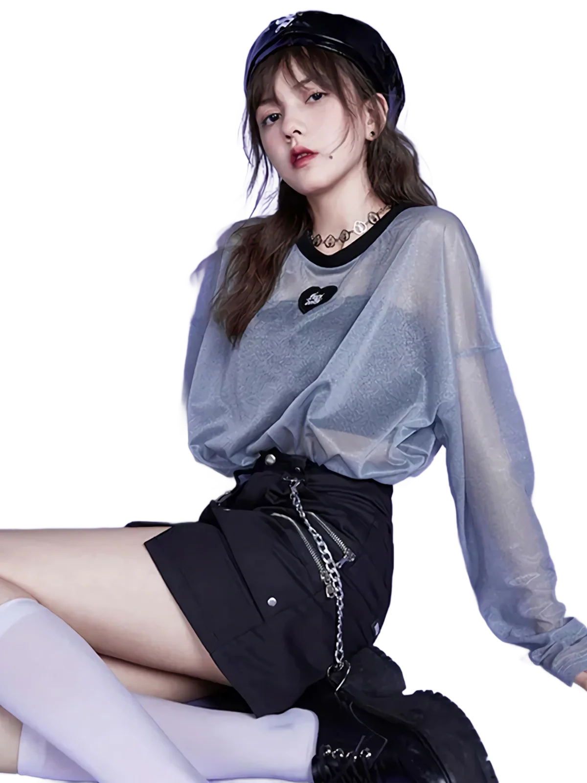 'Sagi' Sheer Mesh Long Sleeve Tee - Image 5