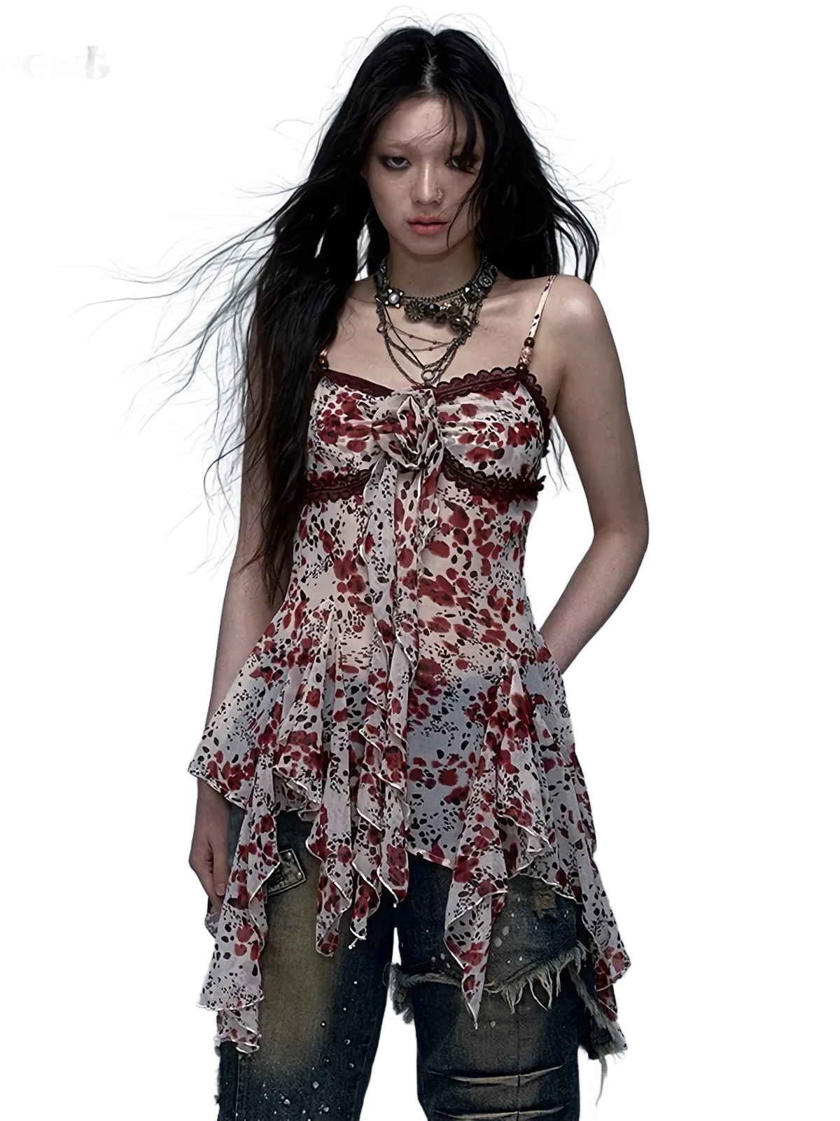 'Secret' Flowing Camisole Mini Dress - Image 3