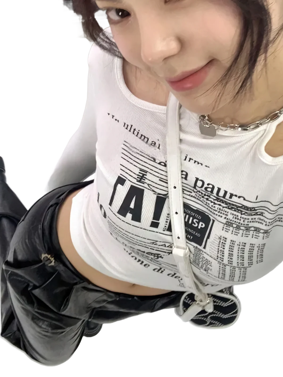 'Seoul Nights' Custom Print Long Sleeve Crop Tee - Image 3