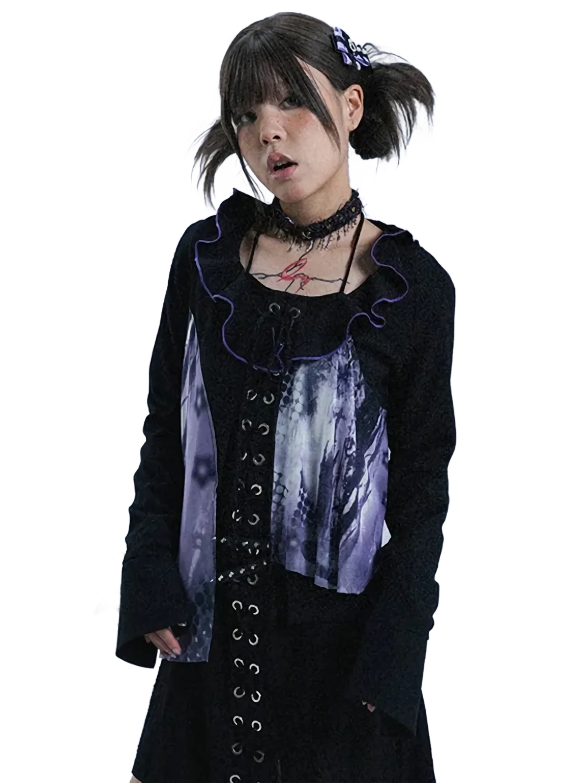 Shadowed Dreams Mesh Blouse