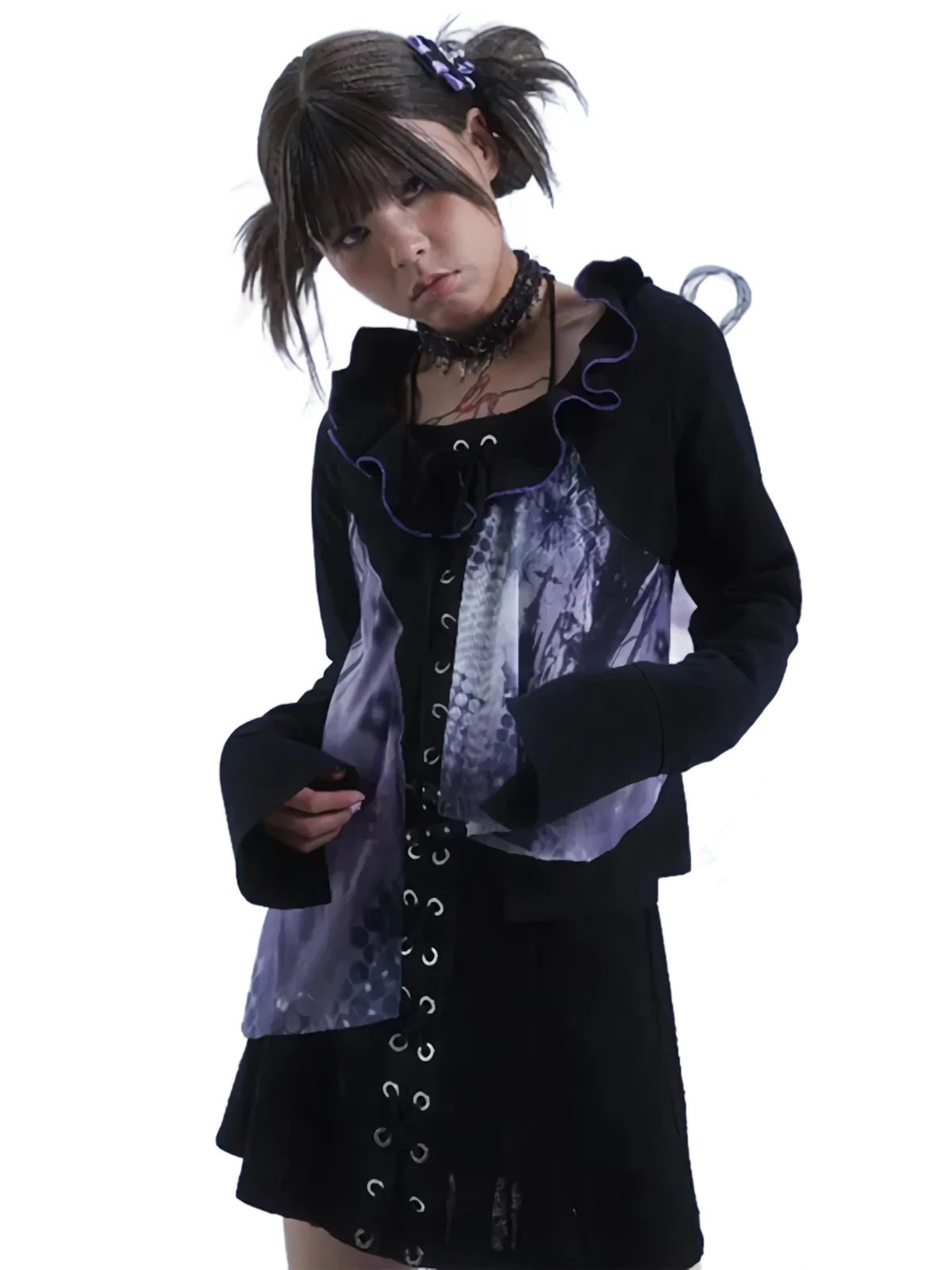Shadowed Dreams Mesh Blouse - Image 5