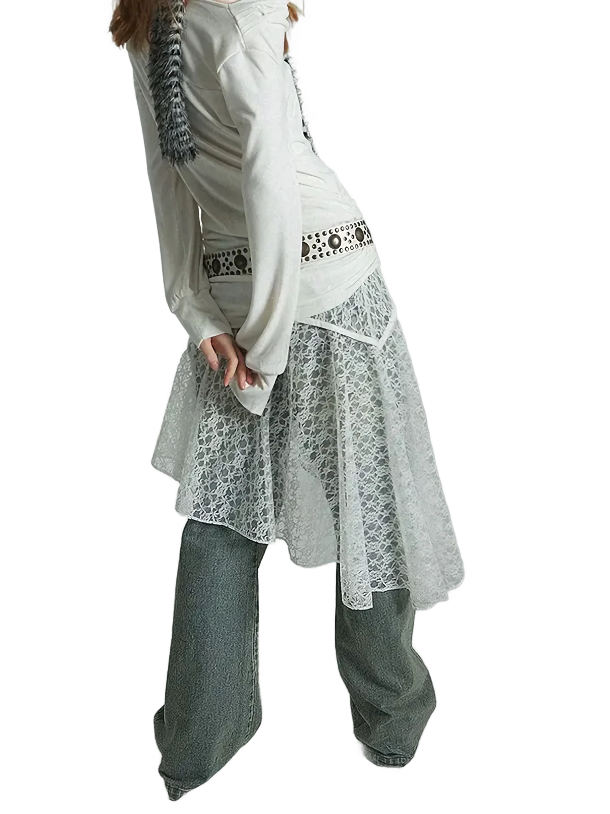 Sheer Lace Over Skirt - Image 3
