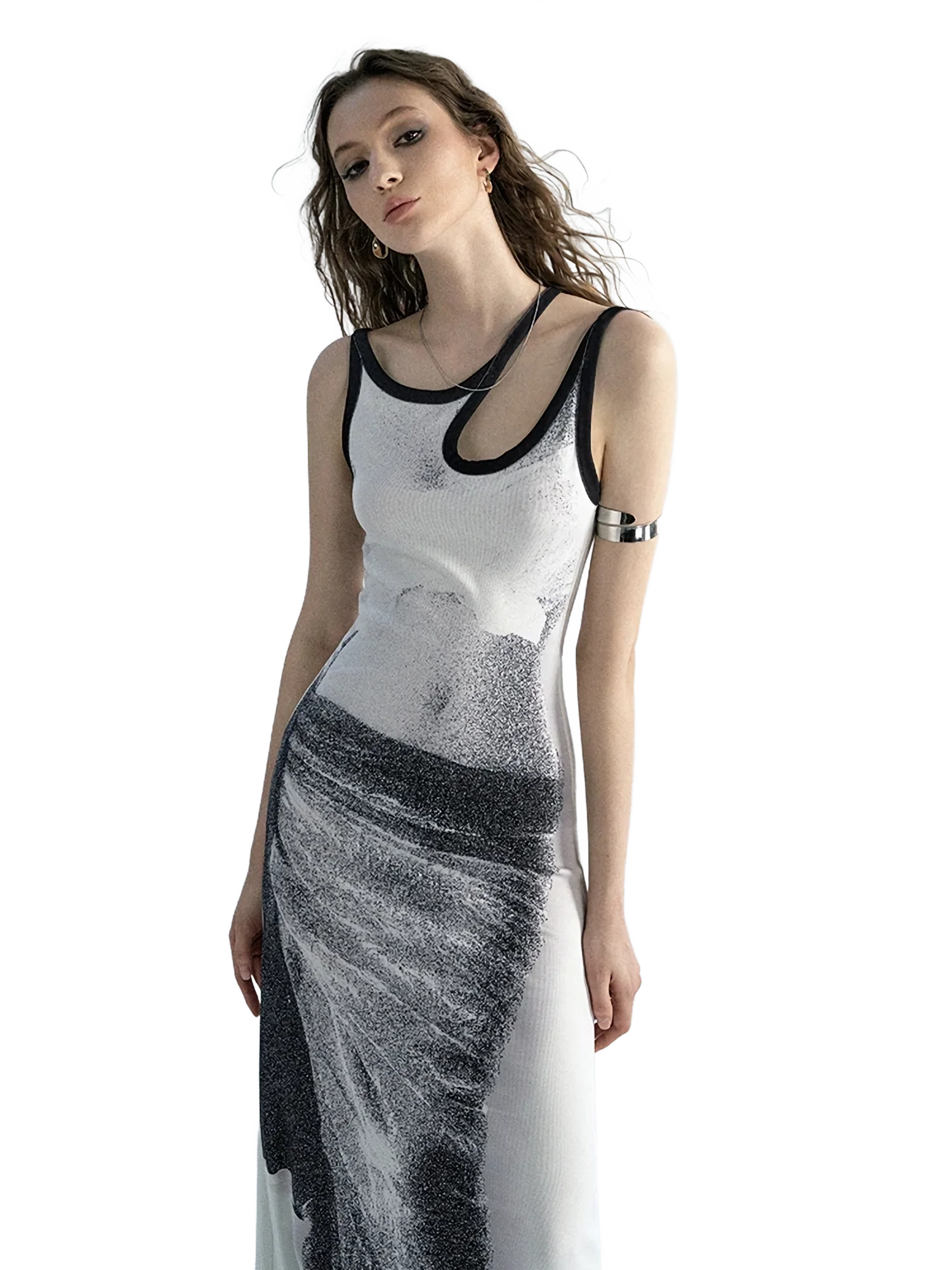 Silvergrain Photo Print Column Dress