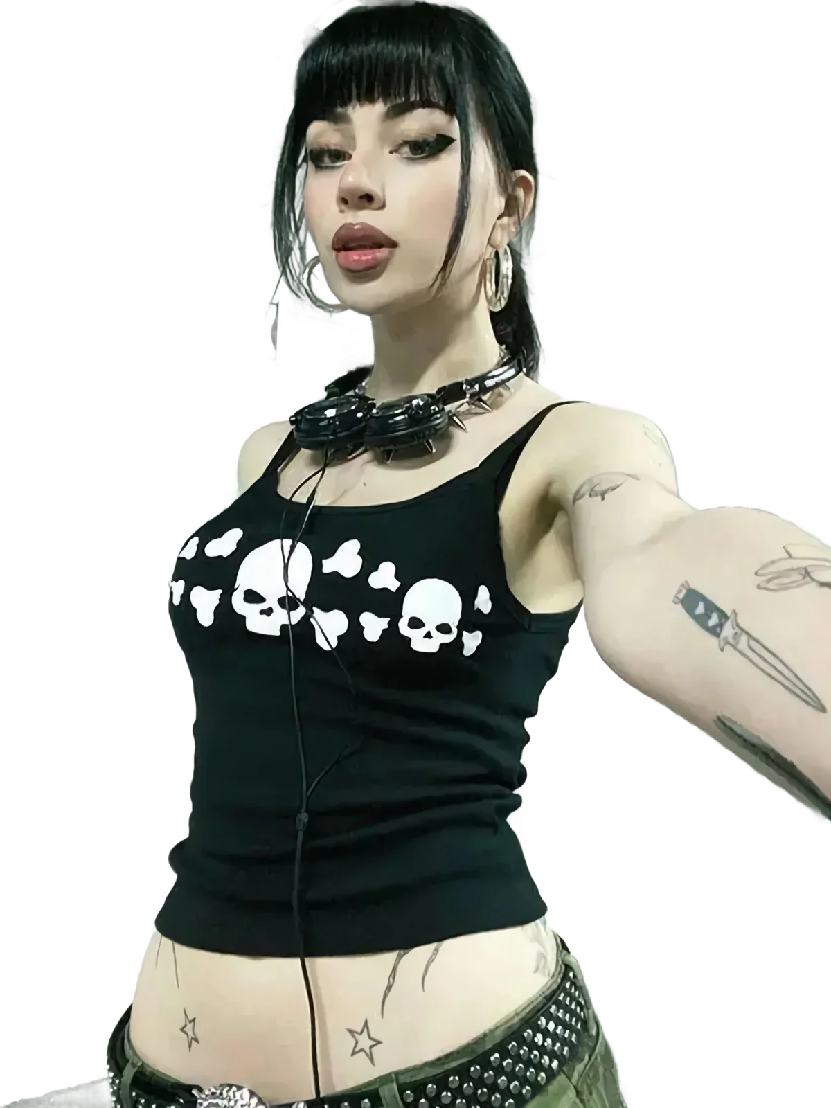 Skull and Crossbone Print Tank Top