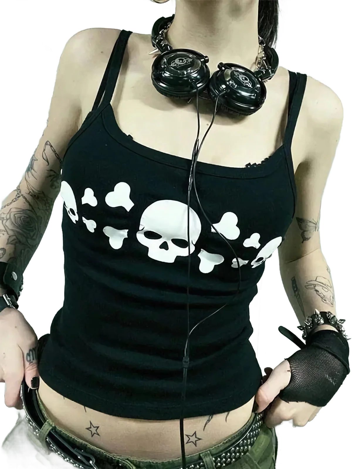 Skull and Crossbone Print Tank Top - Image 2