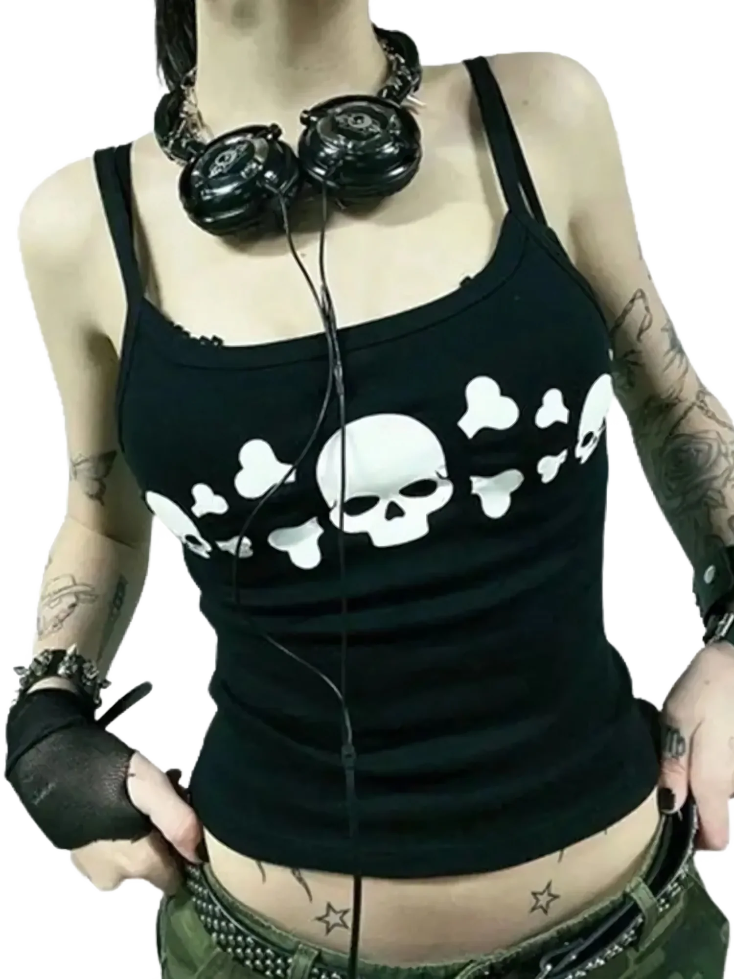 Skull and Crossbone Print Tank Top - Image 3