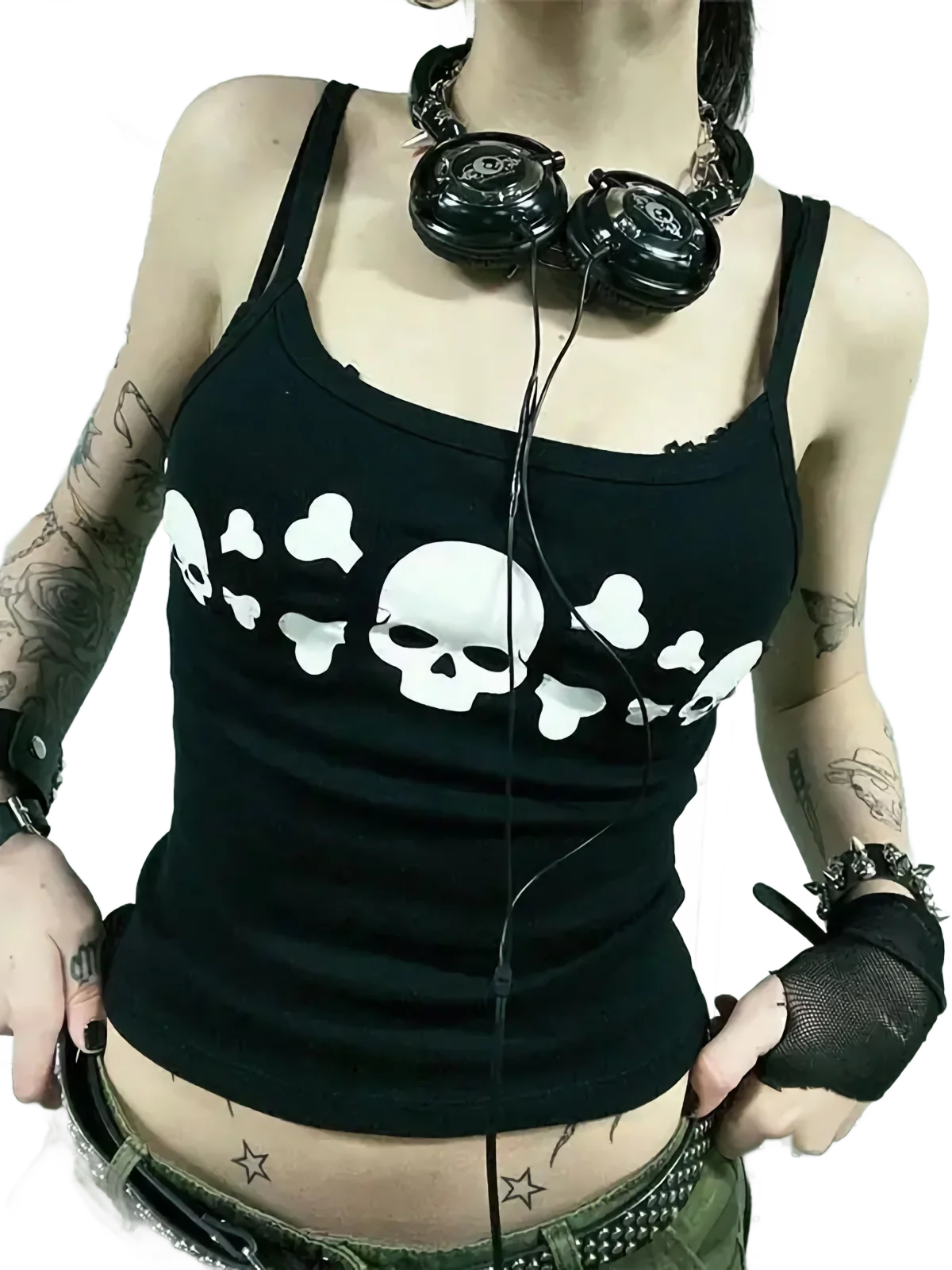 Skull and Crossbone Print Tank Top - Image 4