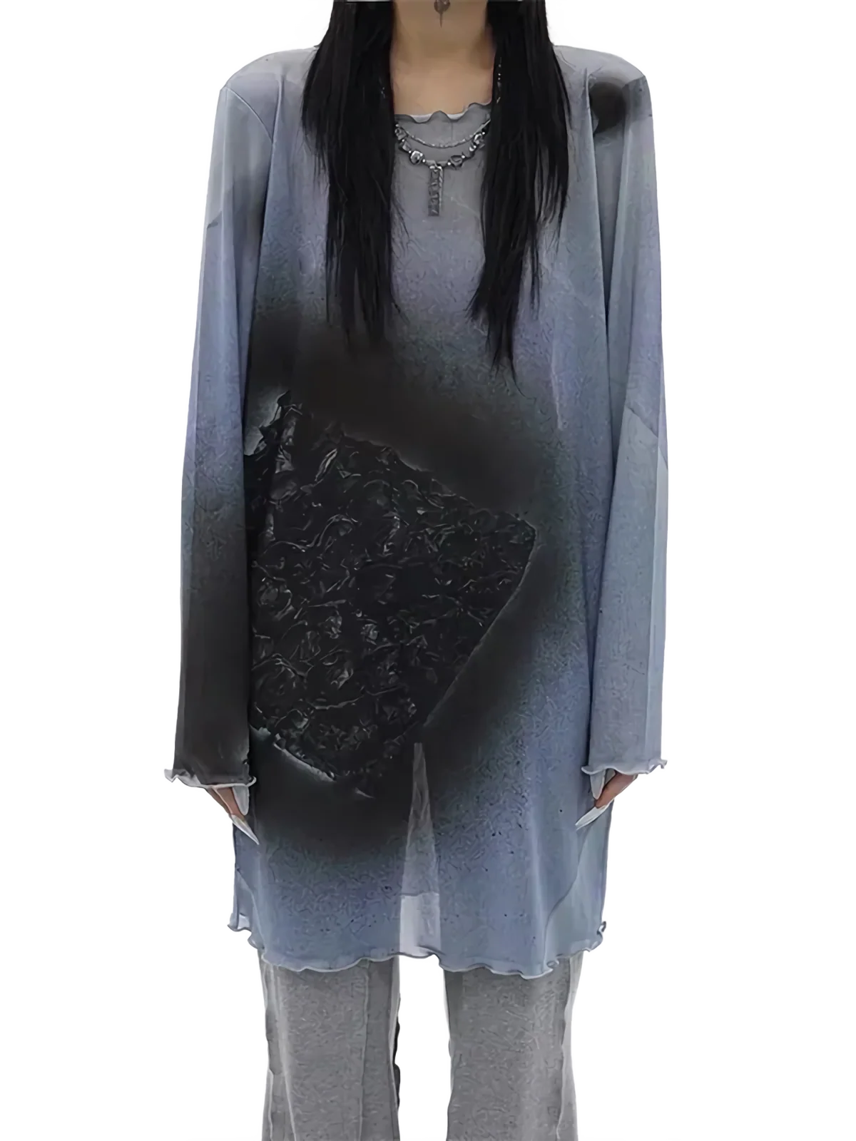 Soft Draped Minimalist Mesh Tunic