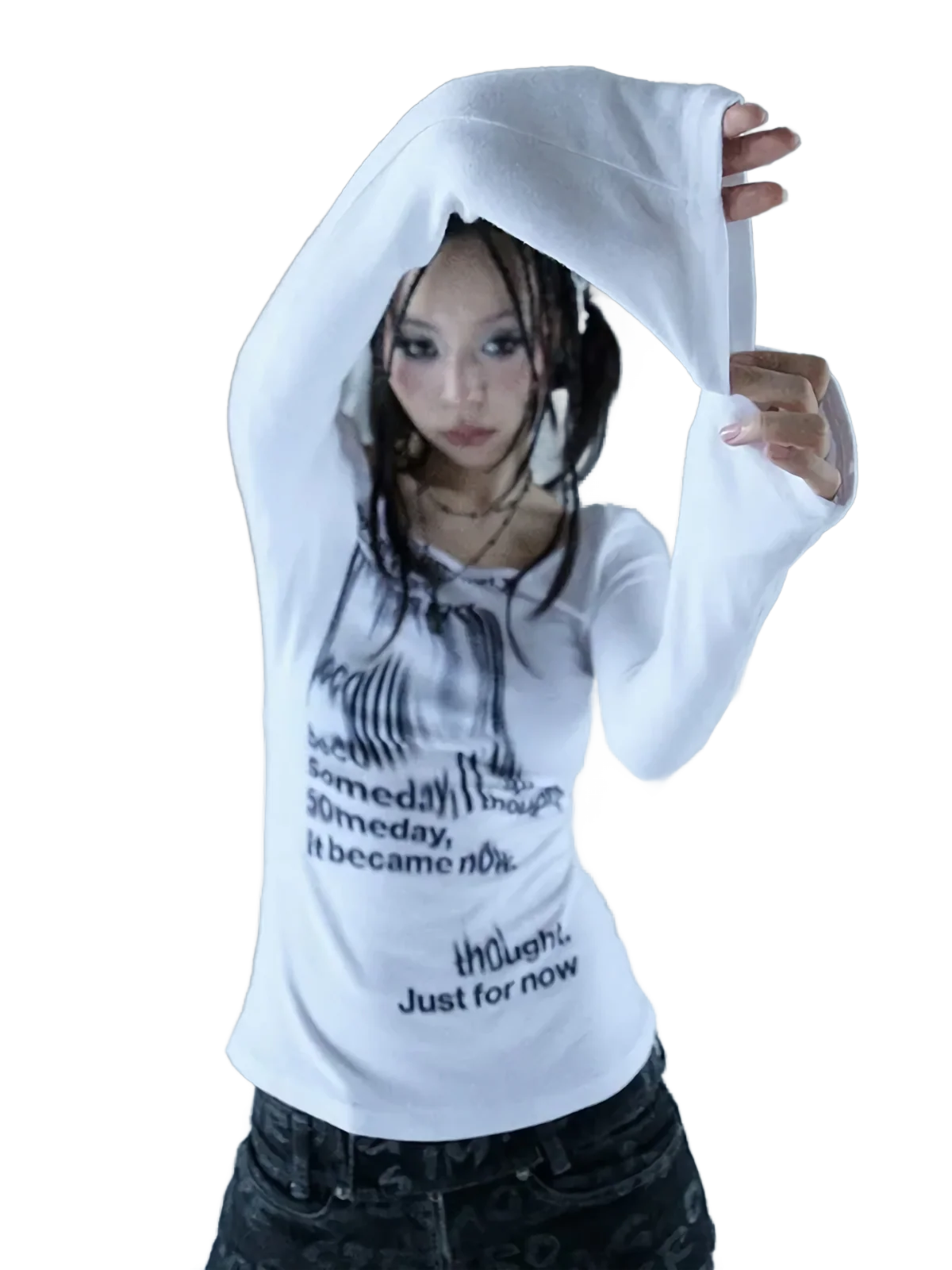 'Someday I Thought' Graphic Print Long Sleeve Tee - Image 2