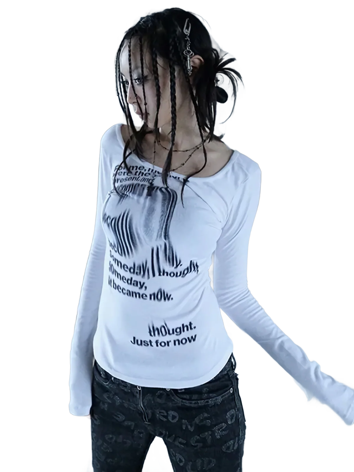 'Someday I Thought' Graphic Print Long Sleeve Tee - Image 3
