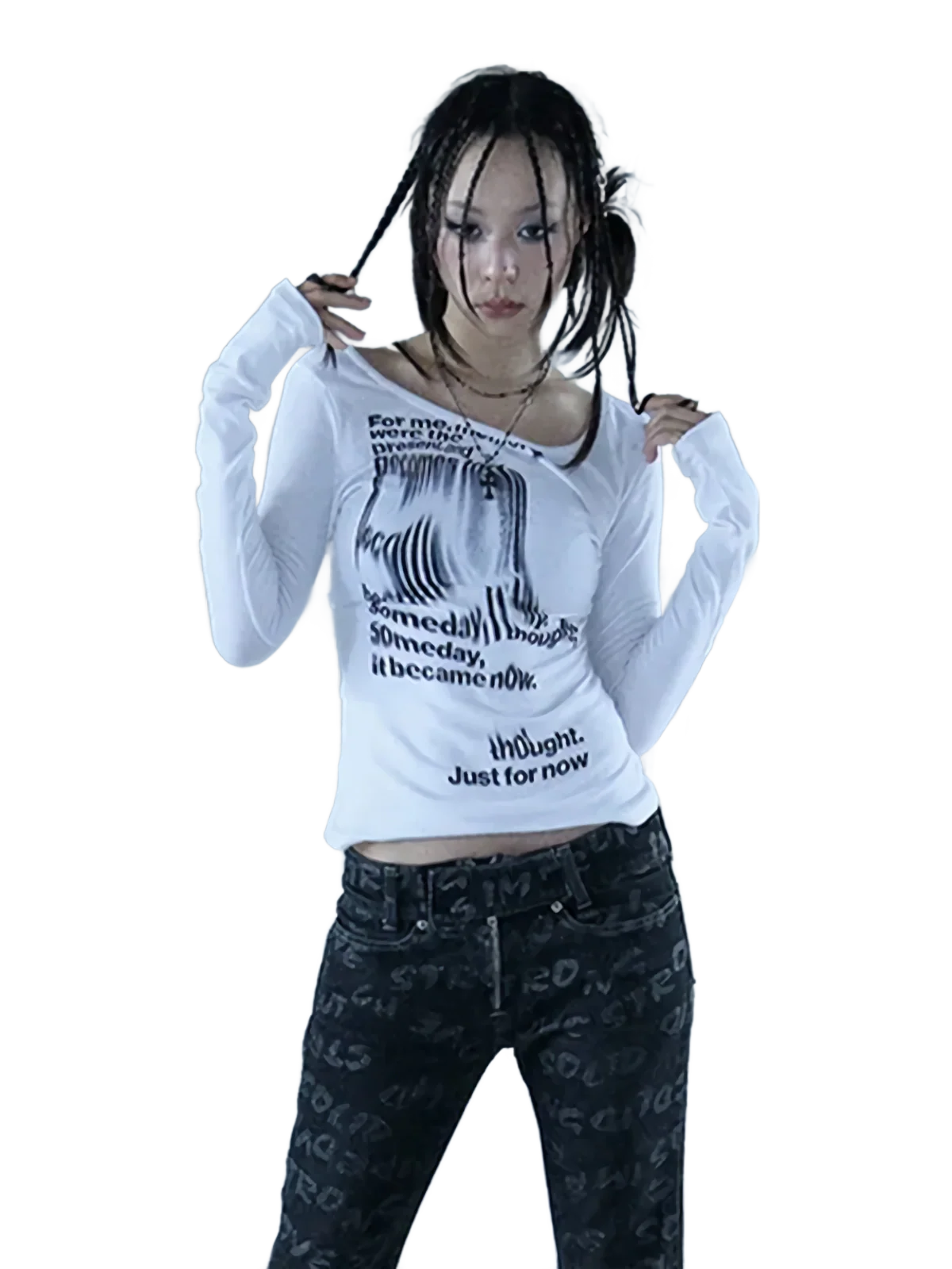 'Someday I Thought' Graphic Print Long Sleeve Tee - Image 5