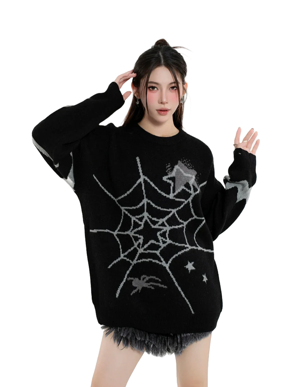 Spider Friend Oversized Knit Sweater - Image 2